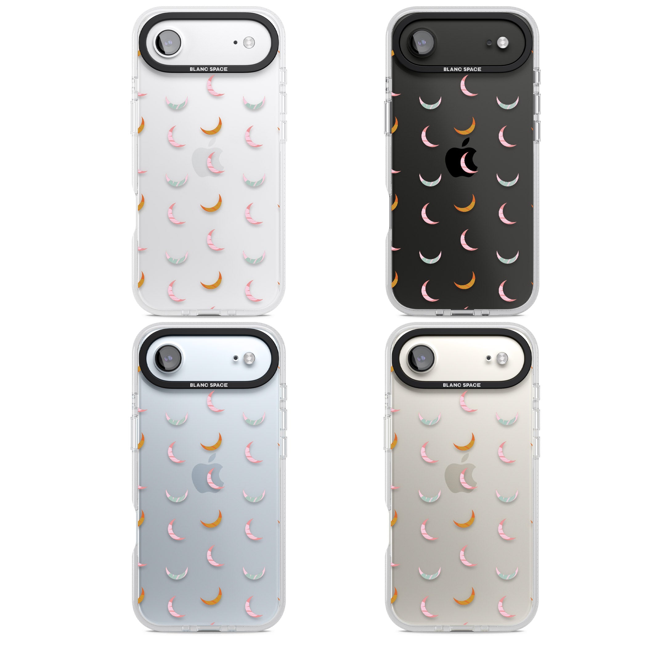 Colourful Crescent Moons iPhone 17 Air Impact Air Clear Phone Case APT Impact Protection