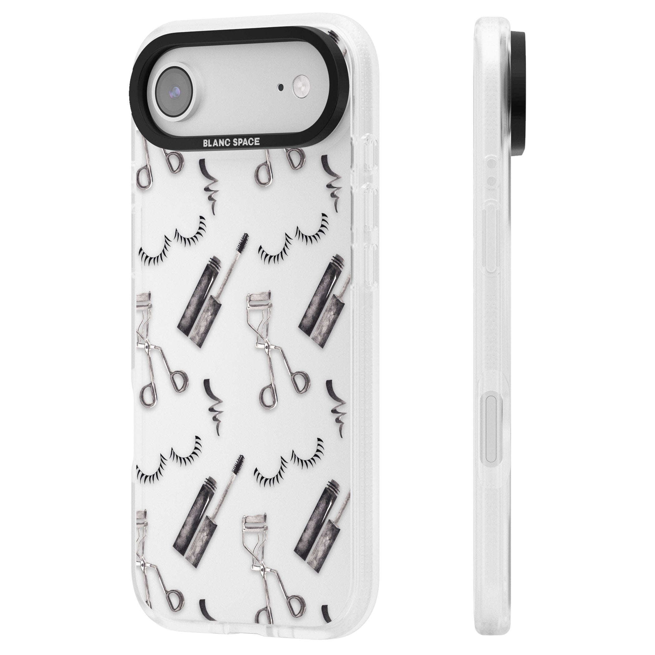 Eyelash Makeup Pattern iPhone 17 Air Impact Air Clear Phone Case Side Profile