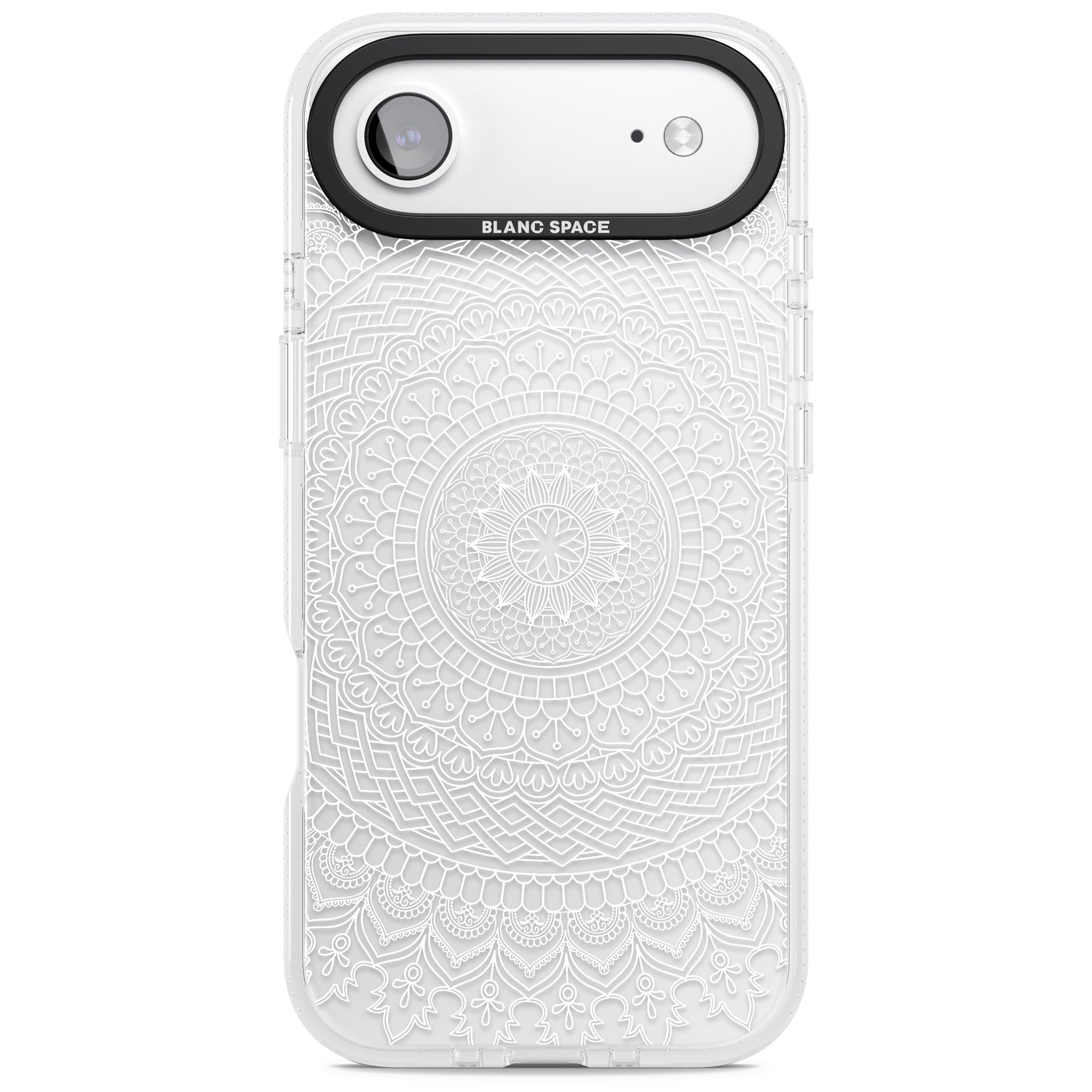 Intricate White Mandala iPhone 17 Air Impact Air Clear Phone Case