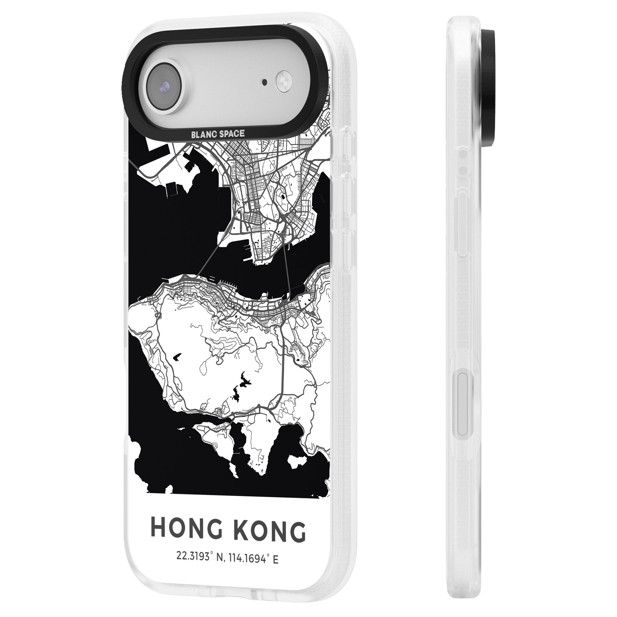 Hong Kong Map iPhone 17 Air Impact Air Clear Phone Case Side Profile