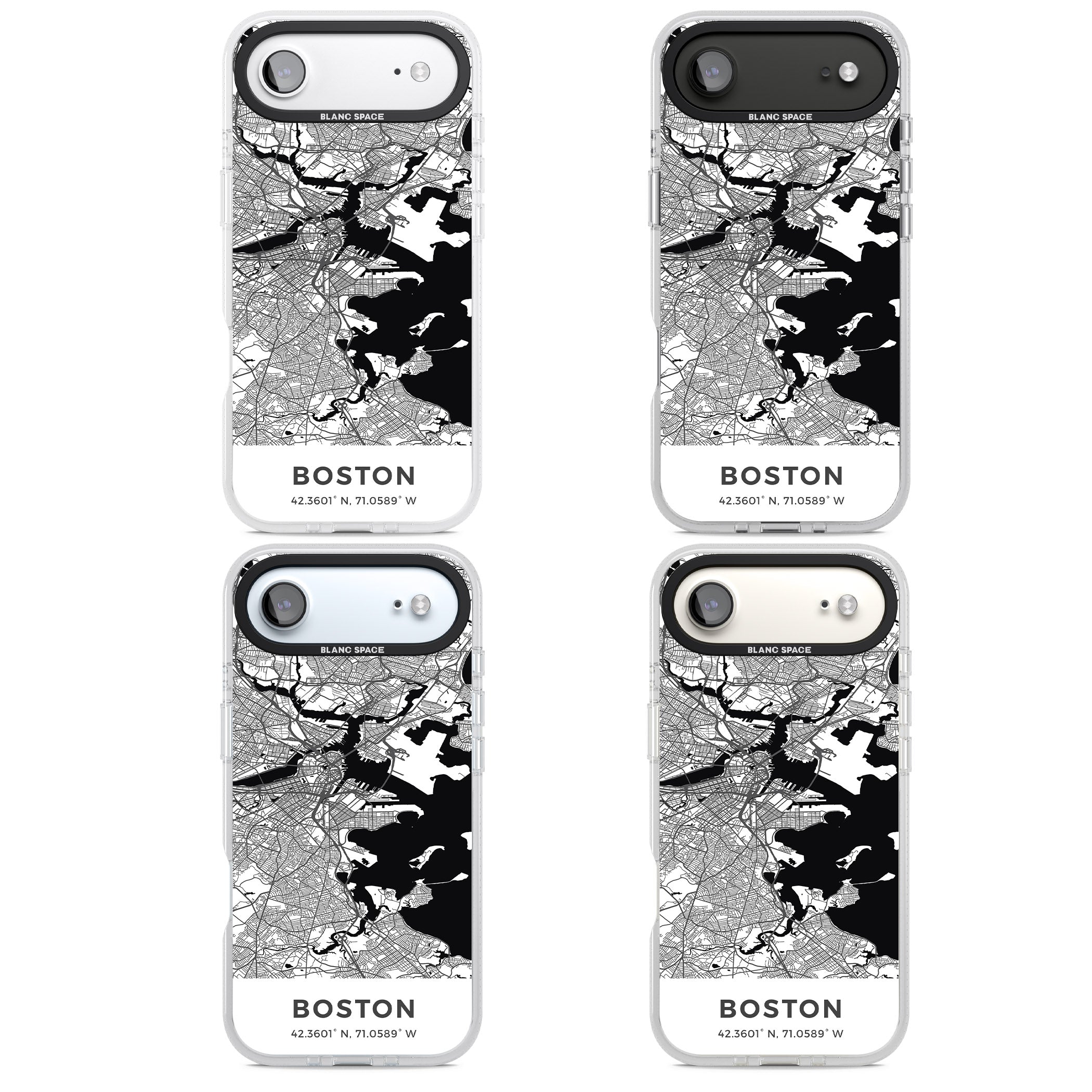 Boston Map iPhone 17 Air Impact Air Clear Phone Case APT Impact Protection