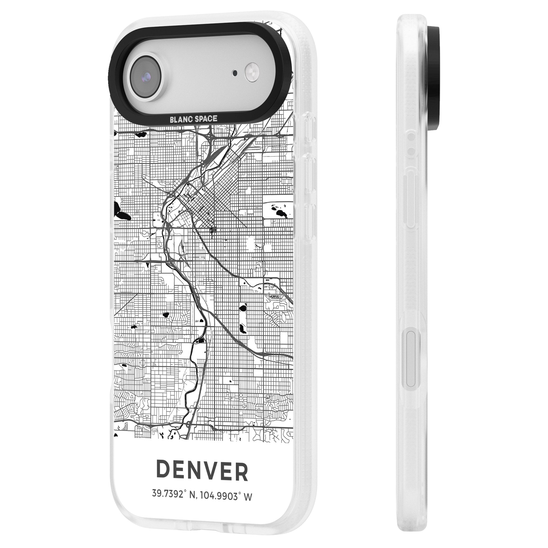 Denver Map iPhone 17 Air Impact Air Clear Phone Case Side Profile