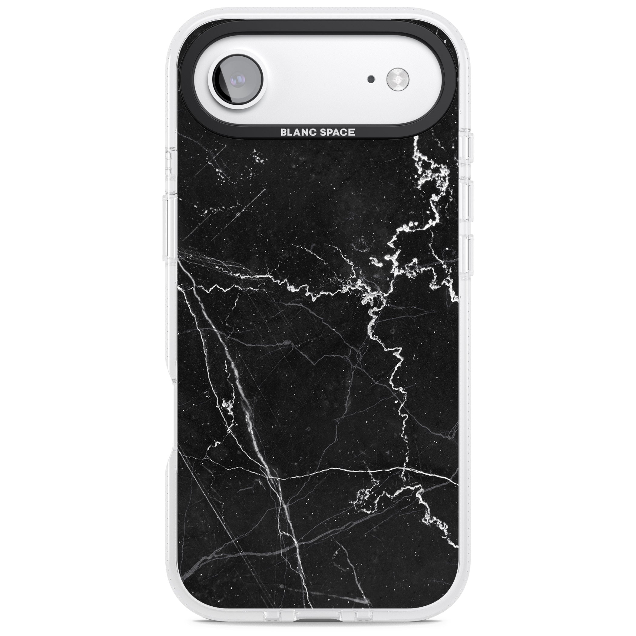 Bold Black Marble With White Texture iPhone 17 Air Impact Air Clear Phone Case