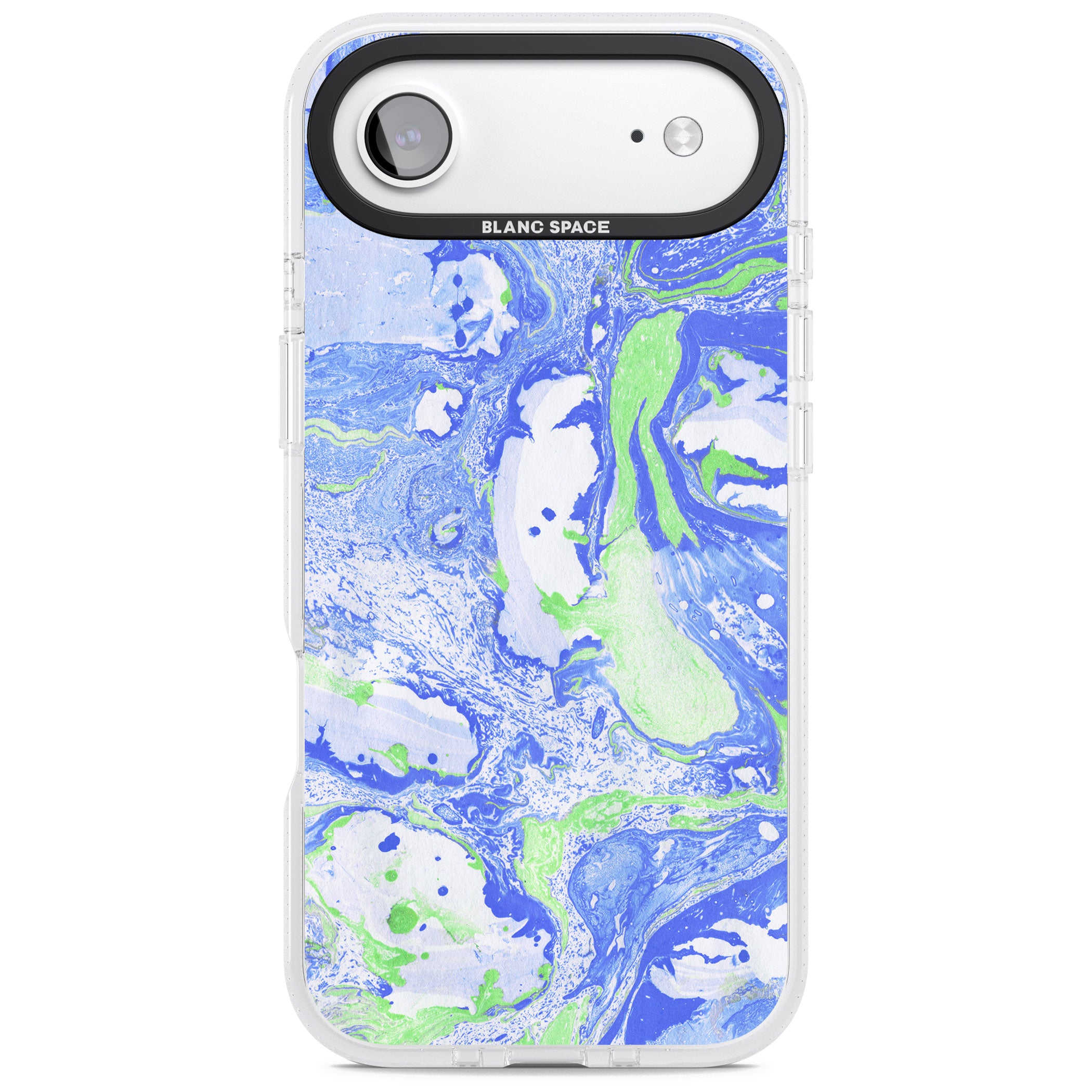 Dark Blue & Green Marbled Paper Pattern iPhone 17 Air Impact Air Clear Phone Case