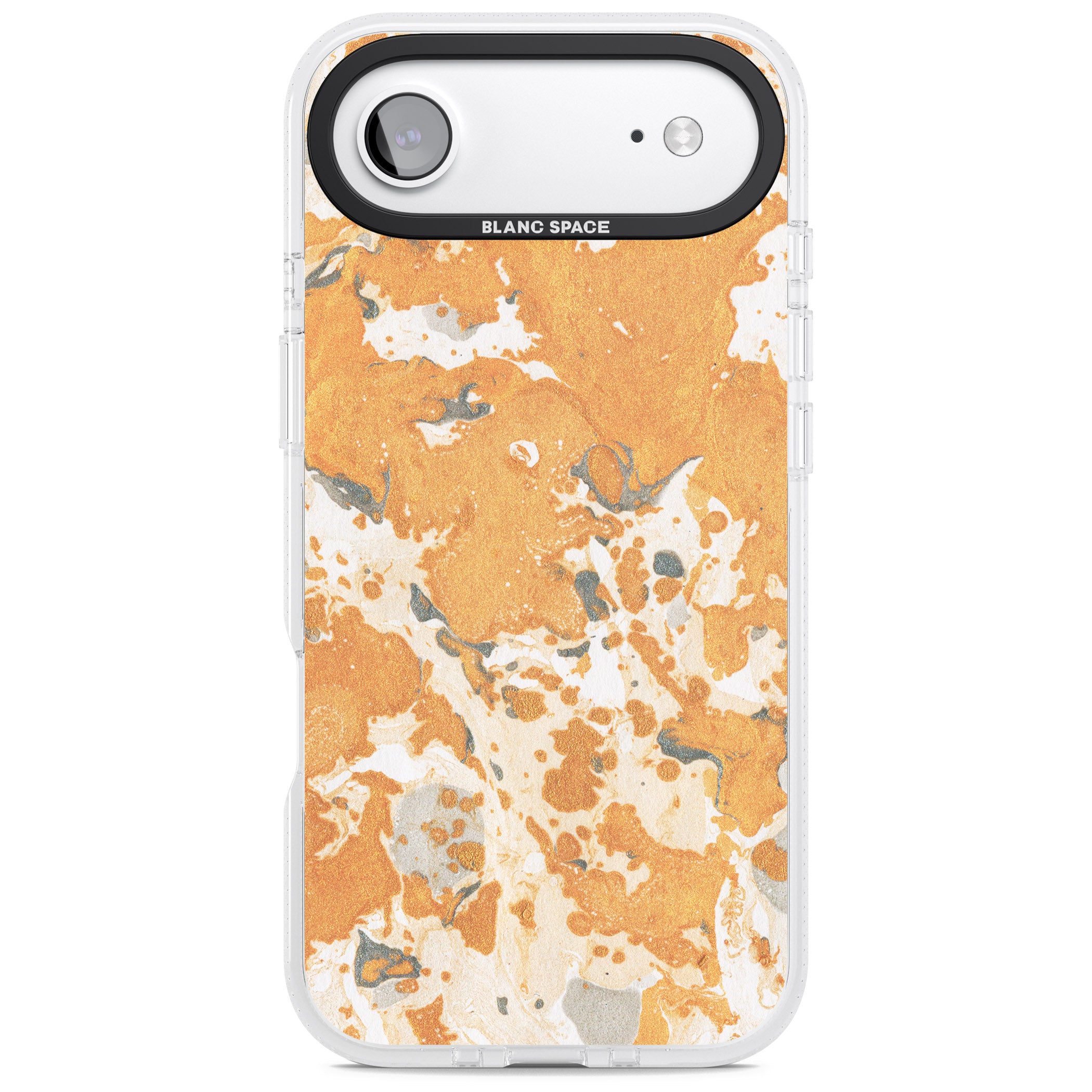 Orange Marbled iPhone 17 Air Impact Air Clear Phone Case