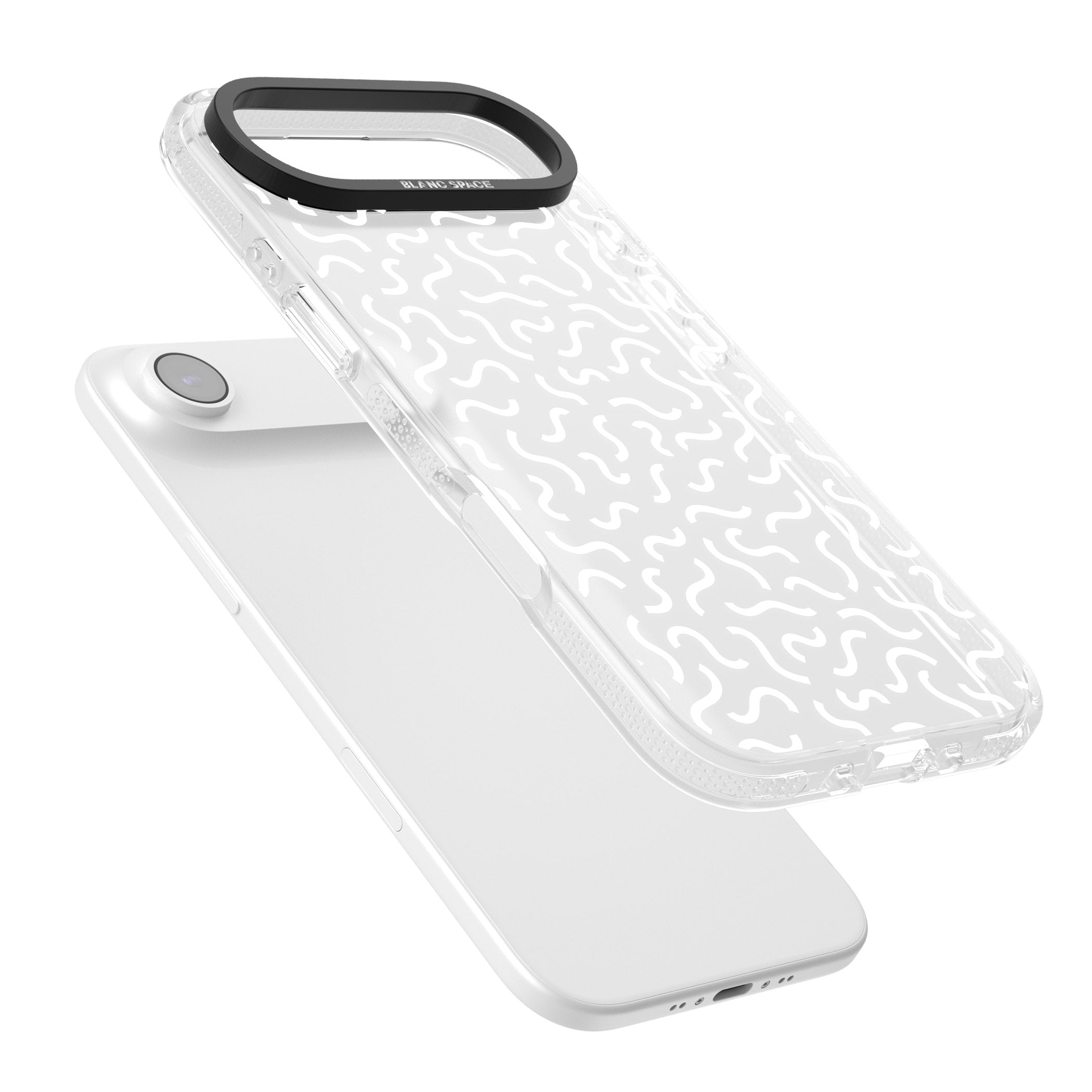 Black & White Wavy Pattern iPhone 17 Air Impact Air Clear Phone Case Colours