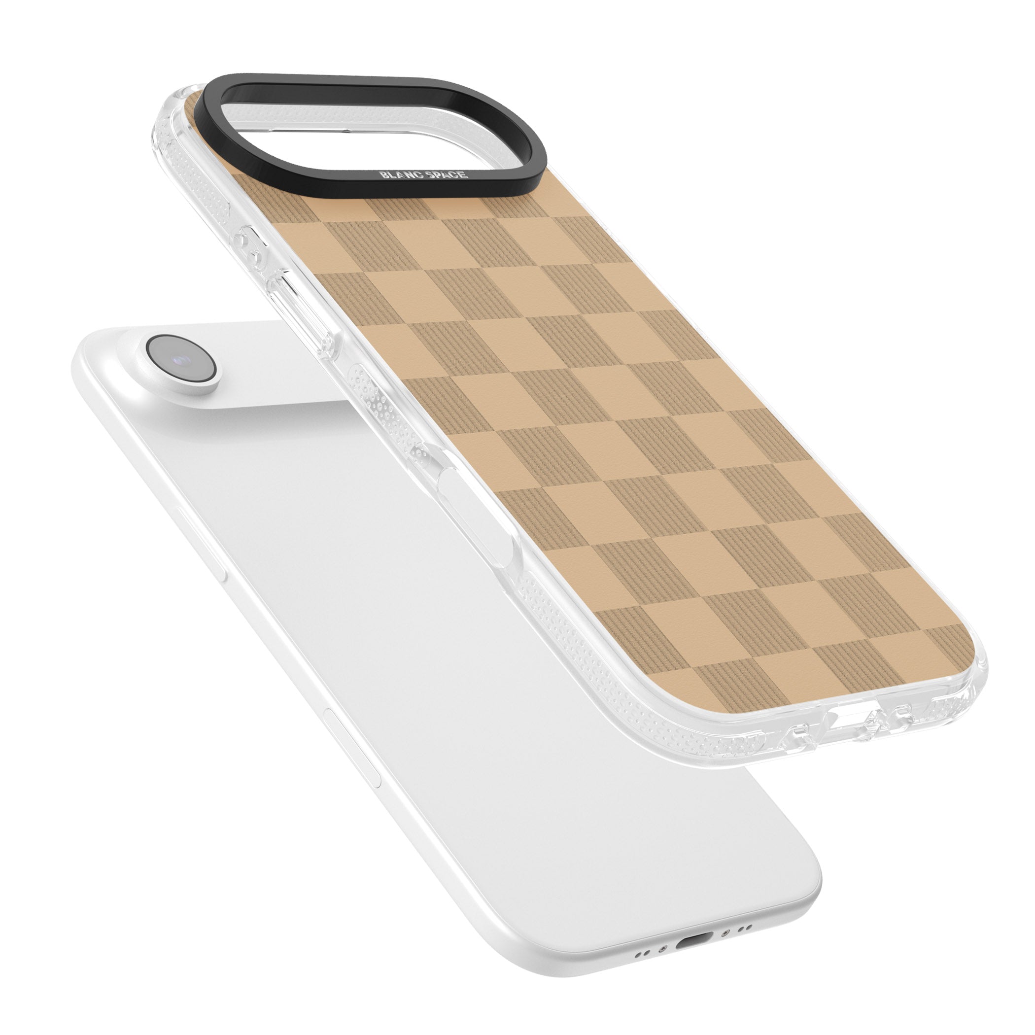 Beige Checkered iPhone 17 Air Impact Air Clear Phone Case Colours
