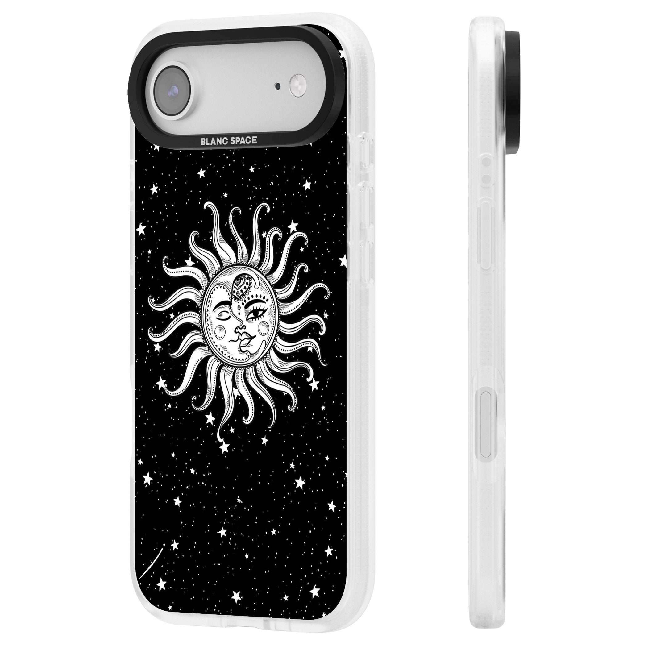 Mystic Sun Moon iPhone 17 Air Impact Air Clear Phone Case Side Profile
