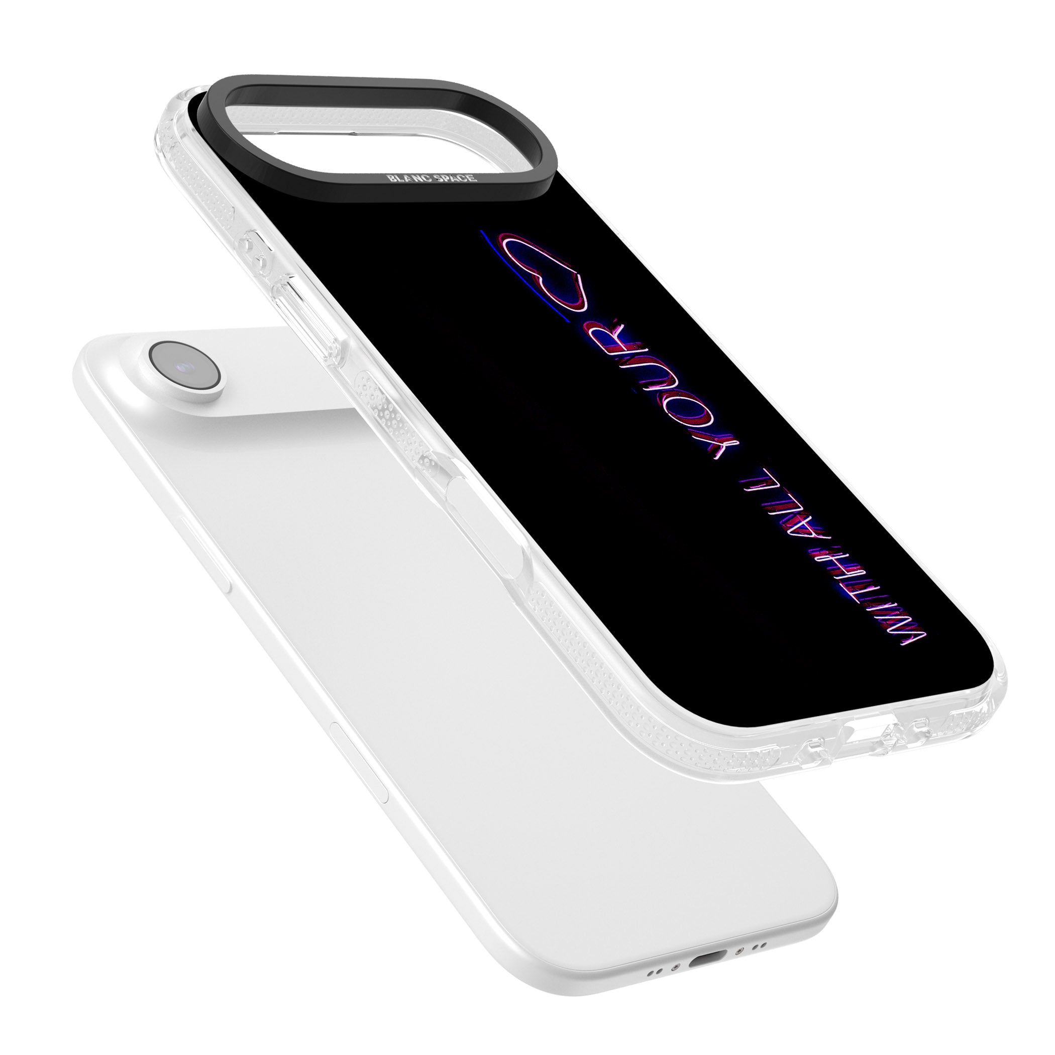 Neon Heart Script iPhone 17 Air Impact Air Clear Phone Case Colours