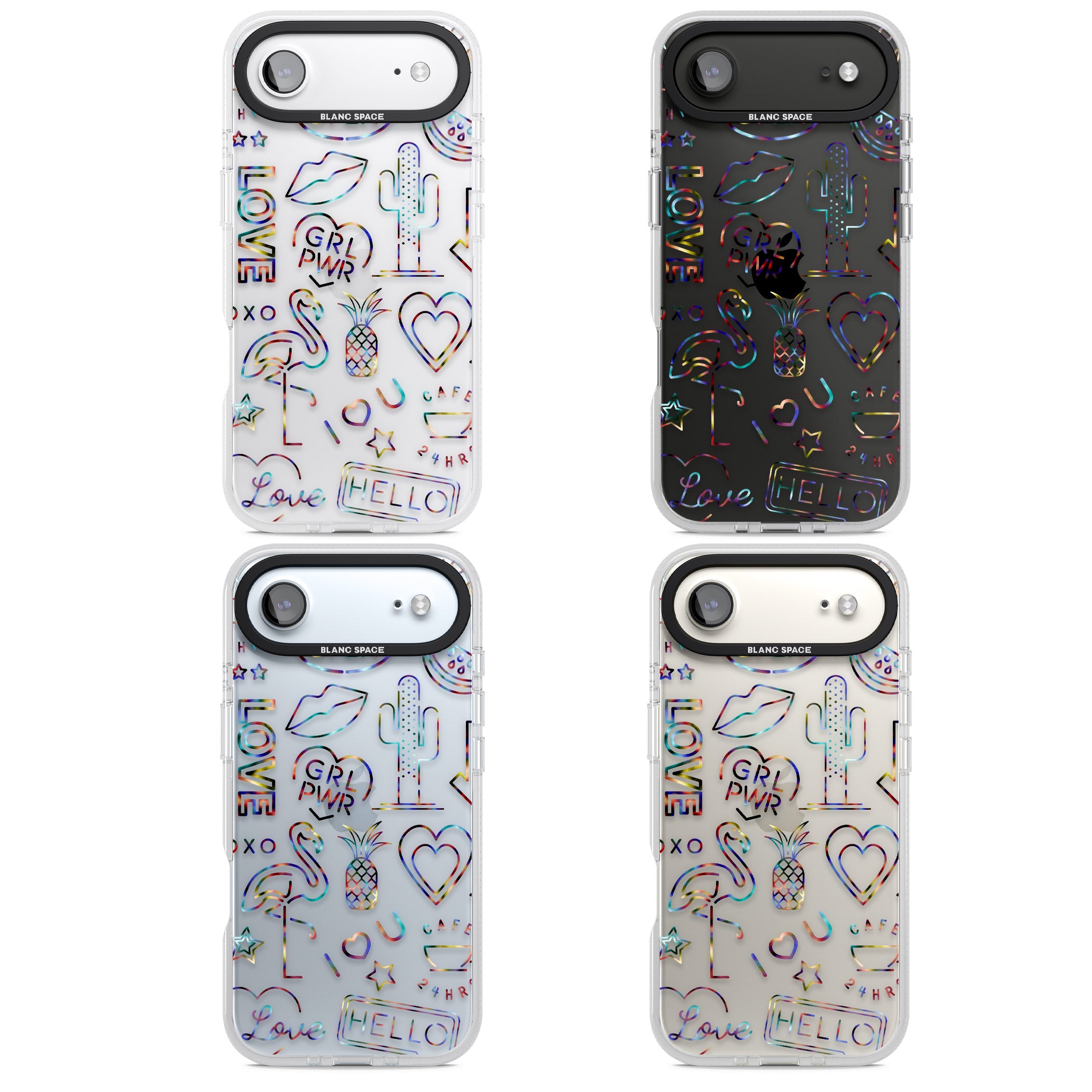 Funky Nebula Neon Sign iPhone 17 Air Impact Air Clear Phone Case APT Impact Protection