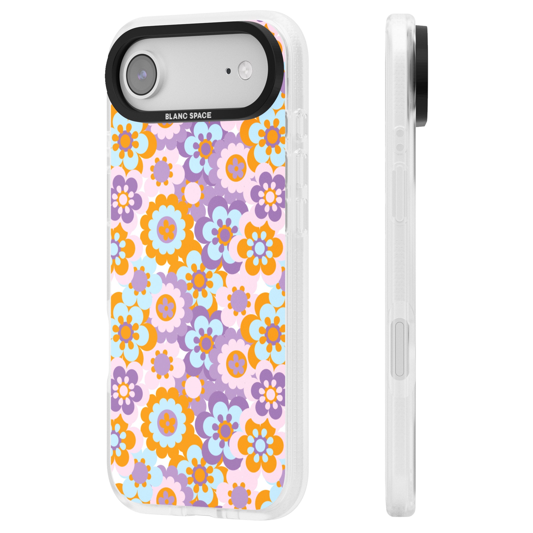 Flower Power Pattern iPhone 17 Air Impact Air Clear Phone Case Side Profile