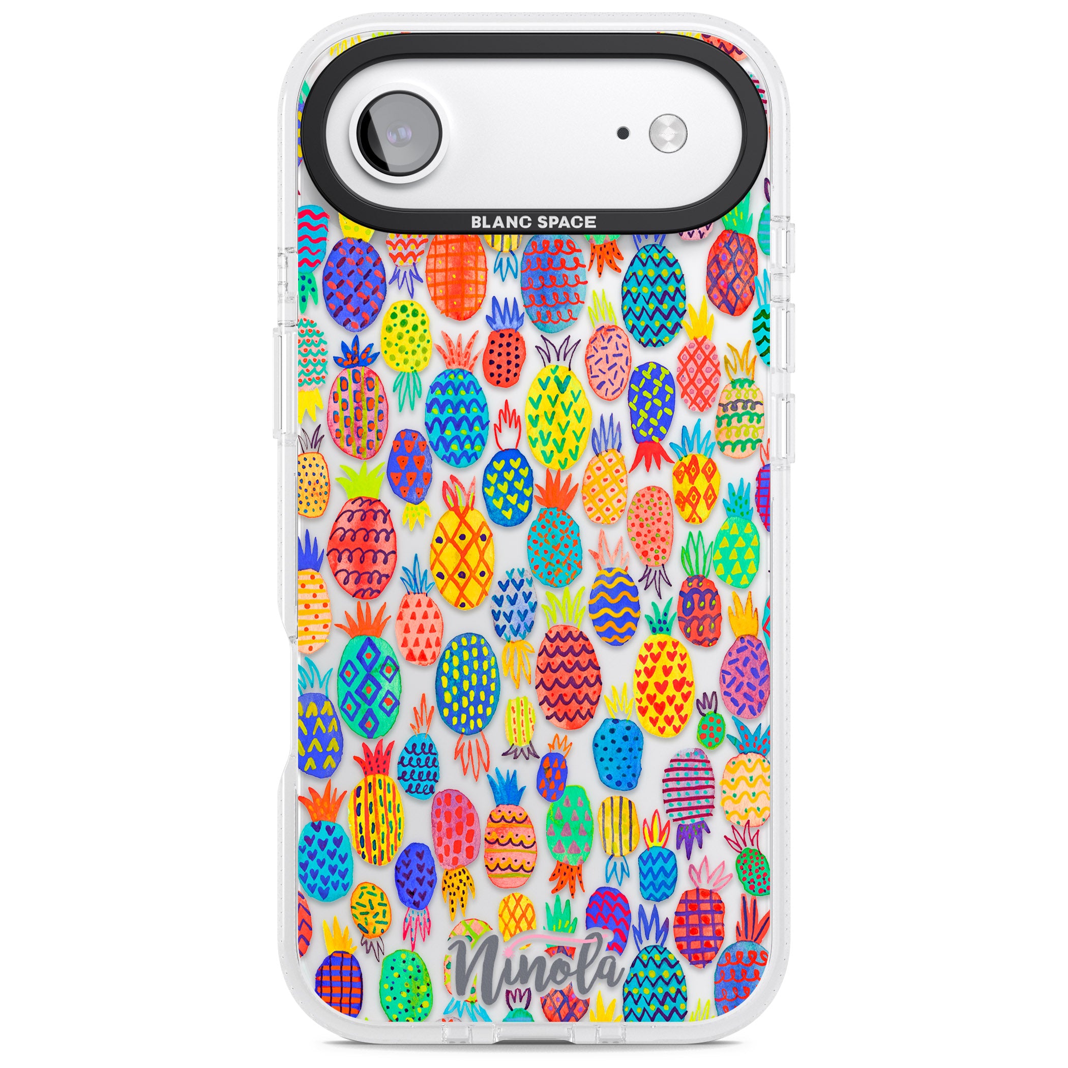 Vibrant Pineapple Pattern iPhone 17 Air Impact Air Clear Phone Case