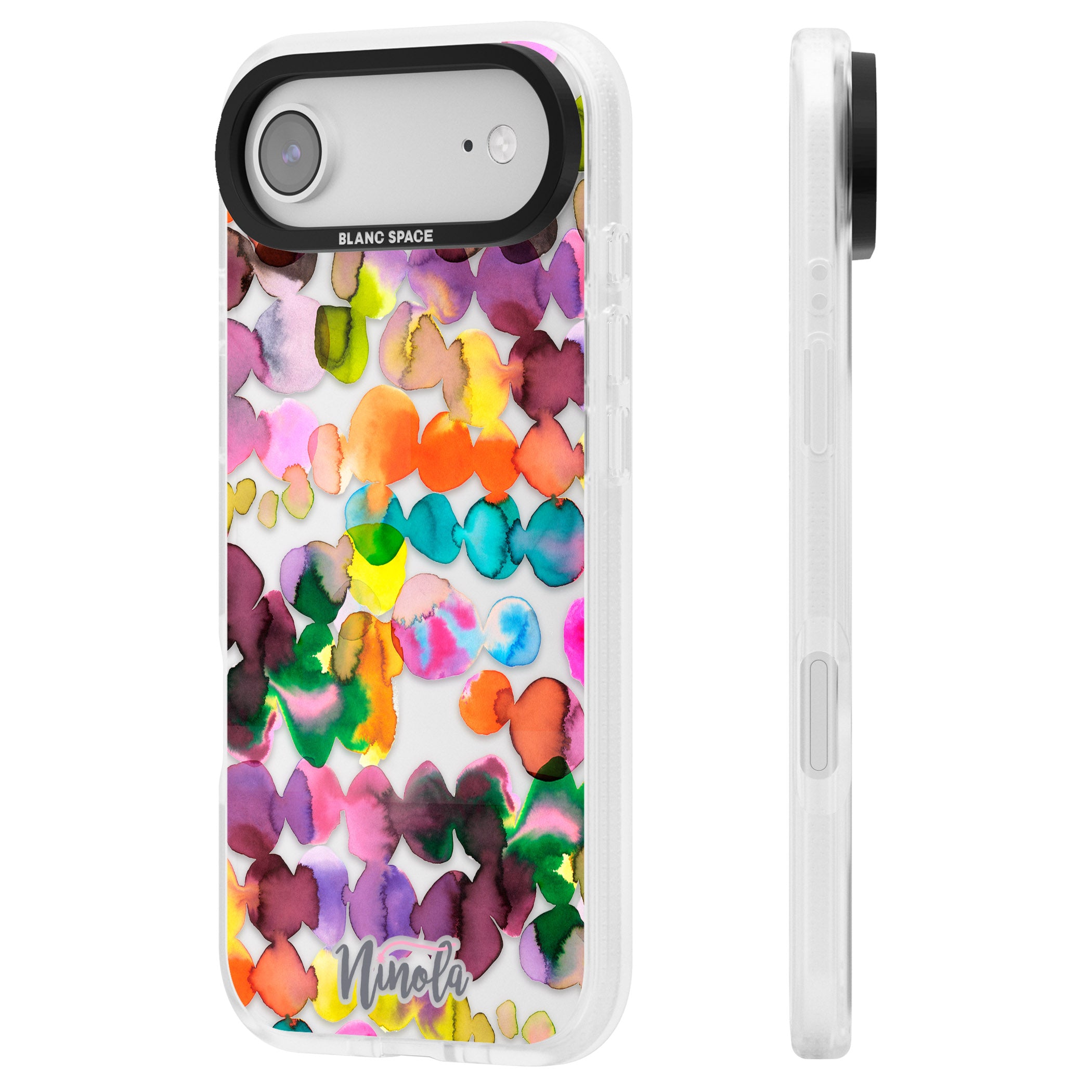 Ink Splash Hues iPhone 17 Air Impact Air Clear Phone Case Side Profile