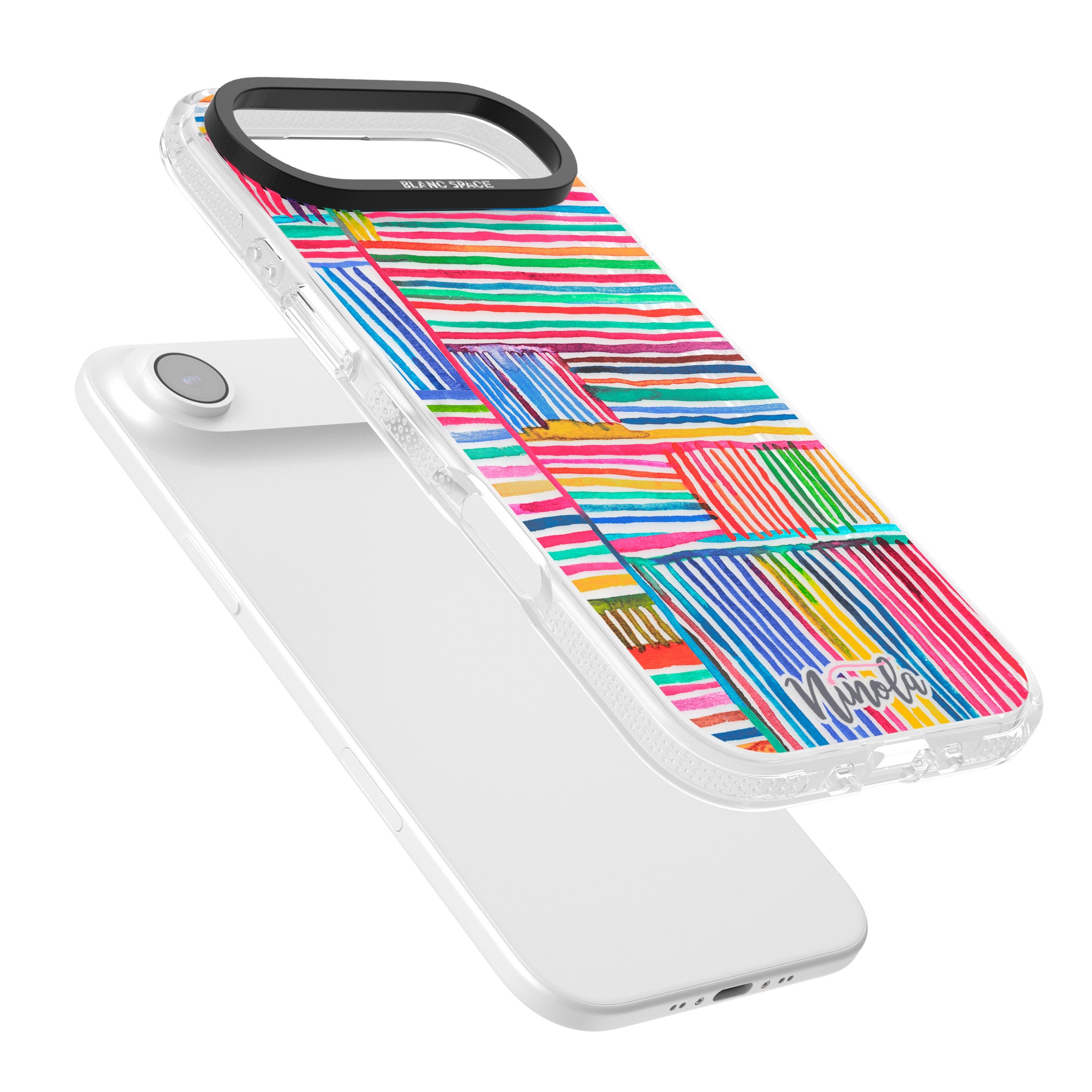 Vibrant Watercolor Lines iPhone 17 Air Impact Air Clear Phone Case Colours