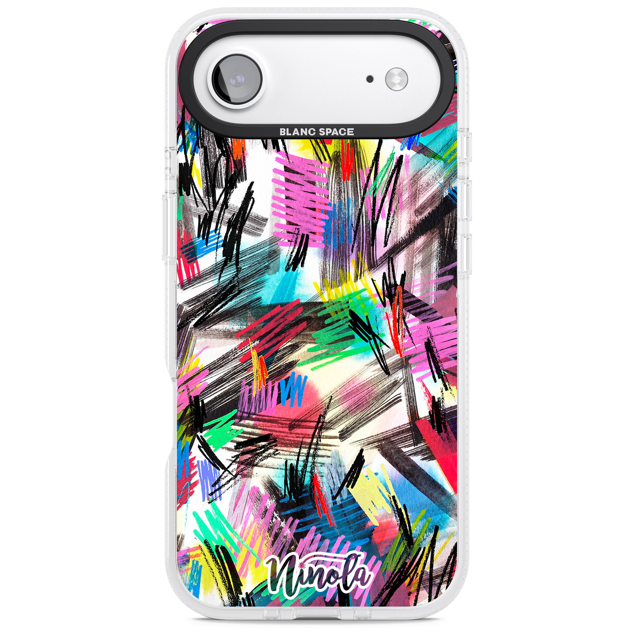 Wild Strokes Rainbow iPhone 17 Air Impact Air Clear Phone Case