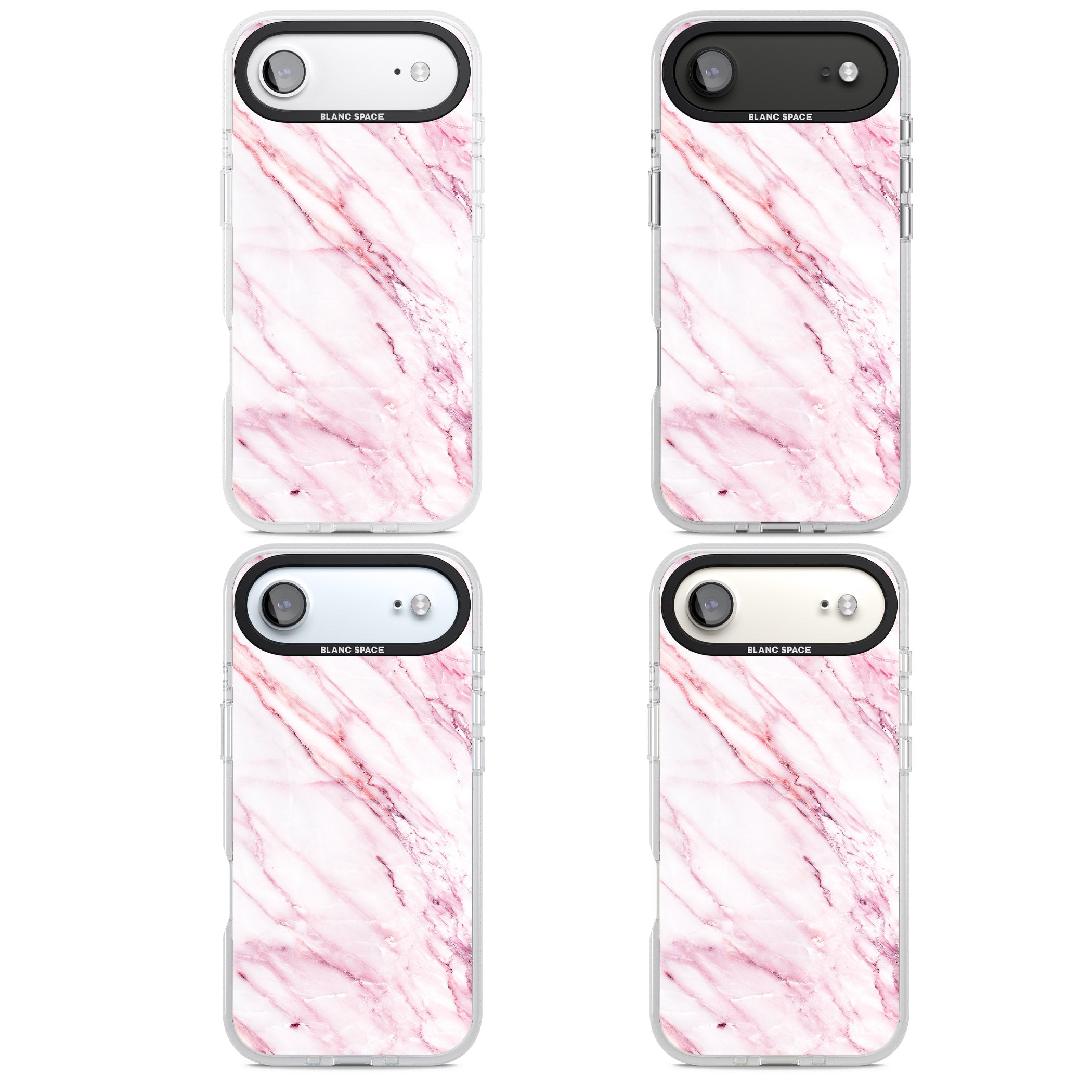 White Pink Onyx Marble iPhone 17 Air Impact Air Clear Phone Case APT Impact Protection