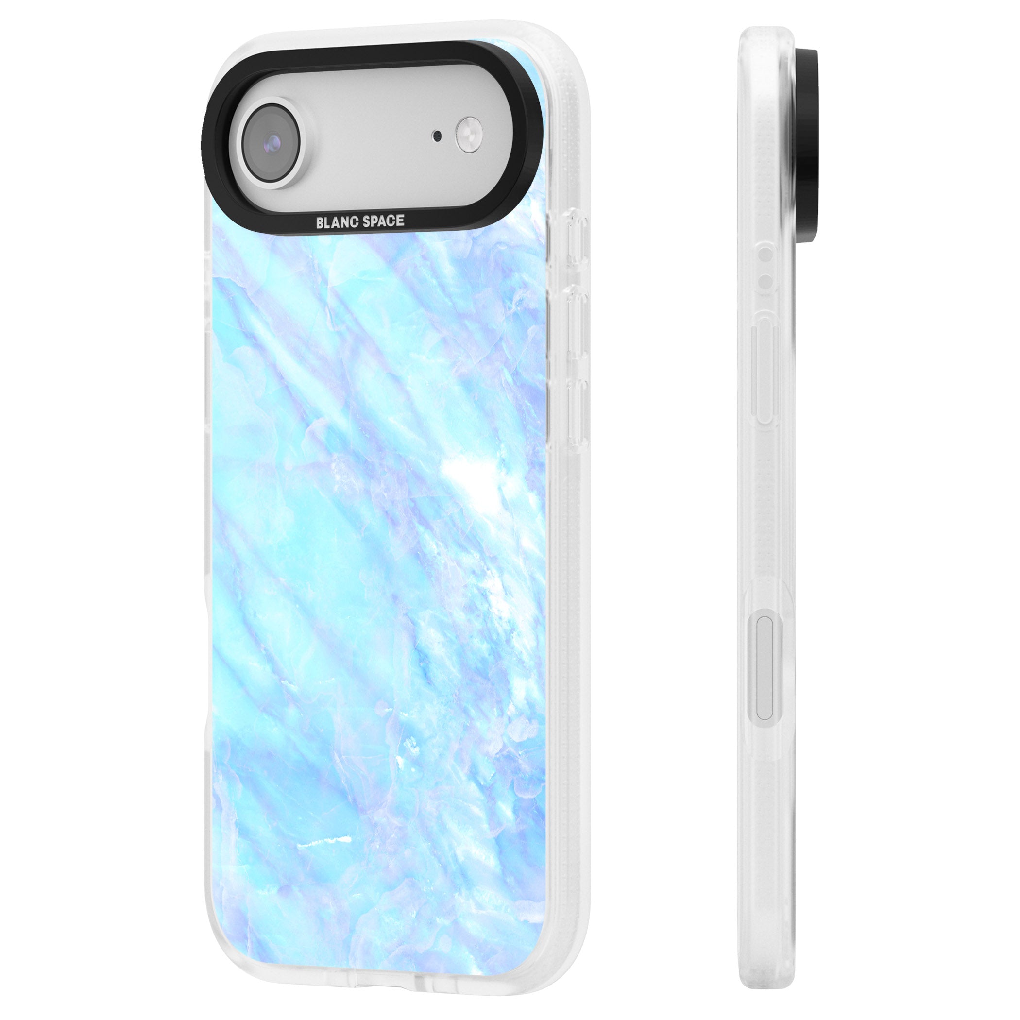 Iridescent Crystal Marble iPhone 17 Air Impact Air Clear Phone Case Side Profile