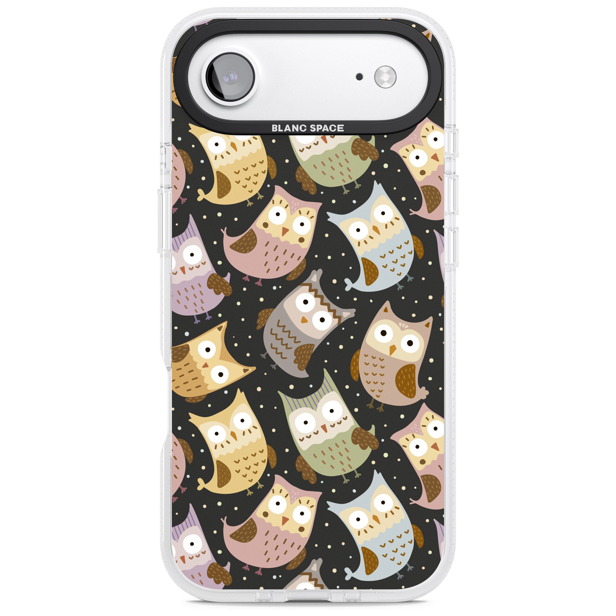Cute Owl Pattern iPhone 17 Air Impact Air Clear Phone Case