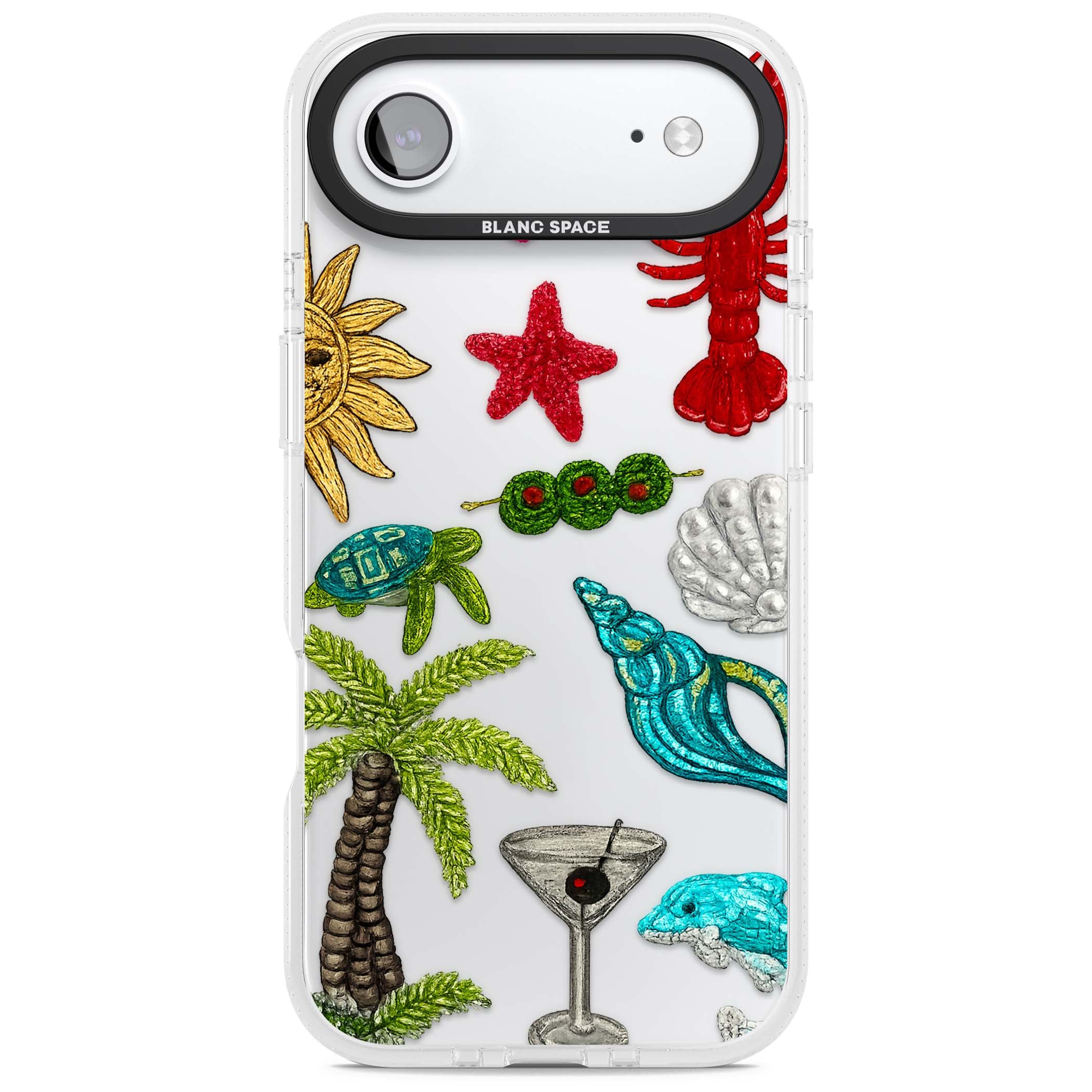 Painted Coastal Pattern coastal iPhone case | Clear Case Impact Air case for iPhone Air