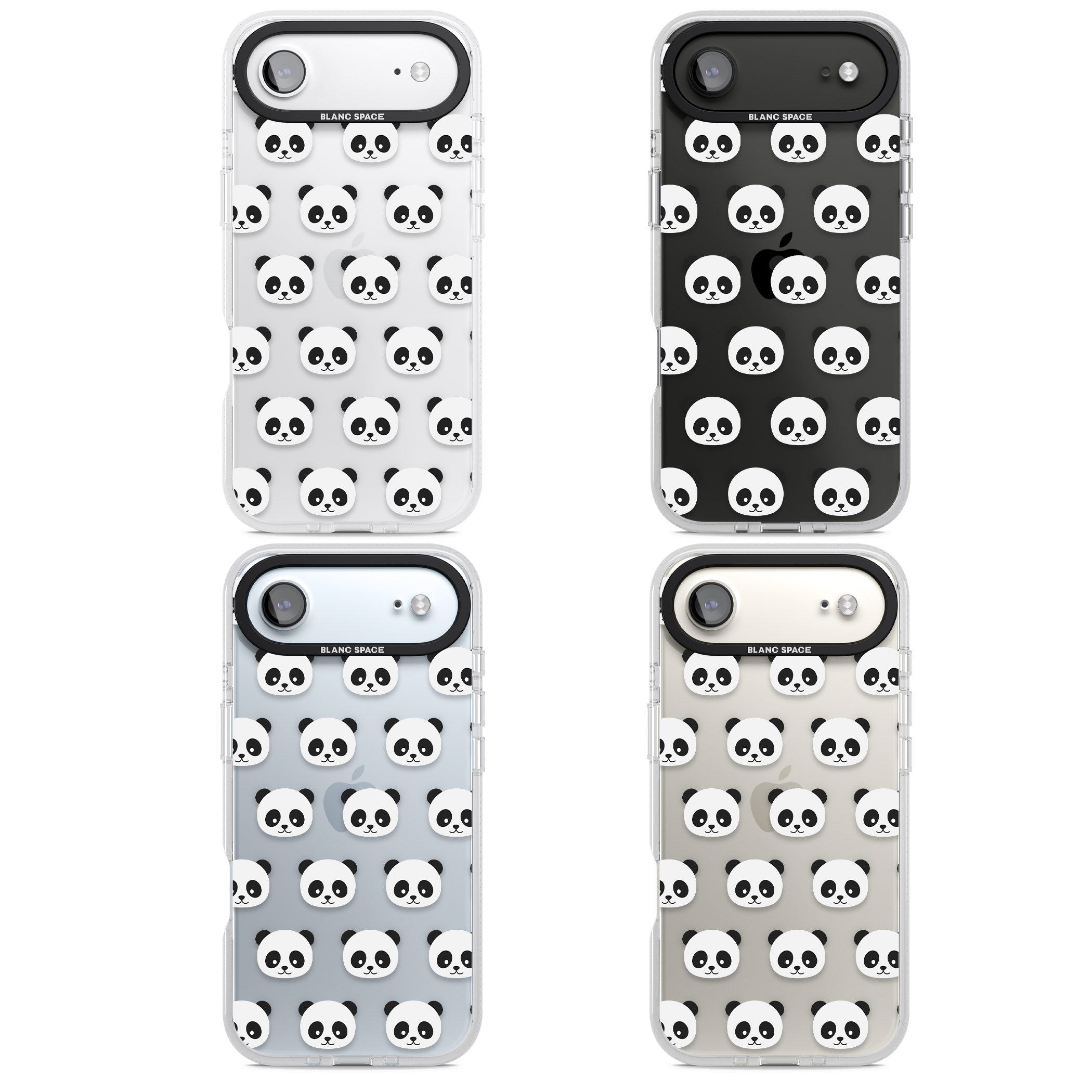 Panda Face Pattern iPhone 17 Air Impact Air Clear Phone Case APT Impact Protection