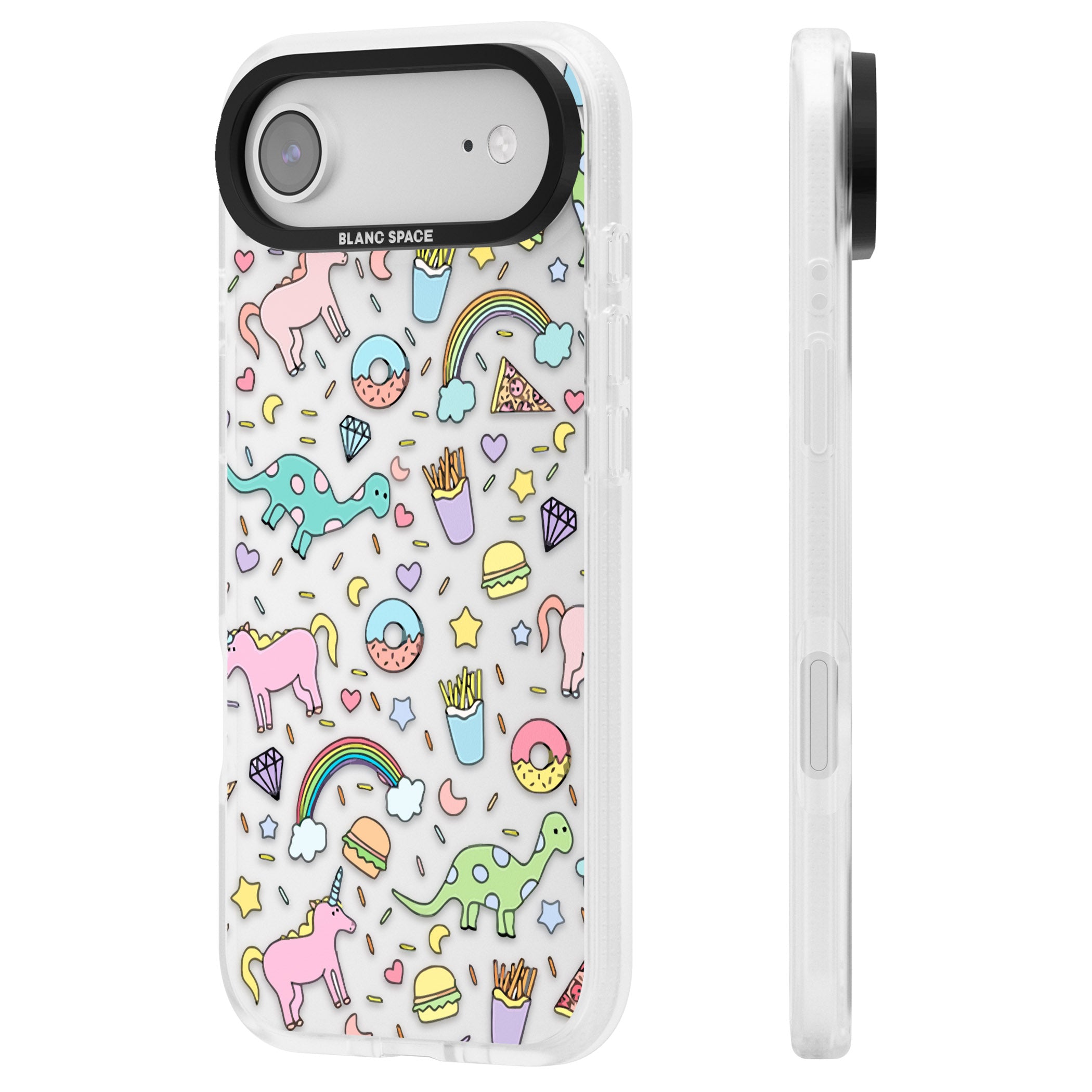 Cute Pattern iPhone 17 Air Impact Air Clear Phone Case Side Profile