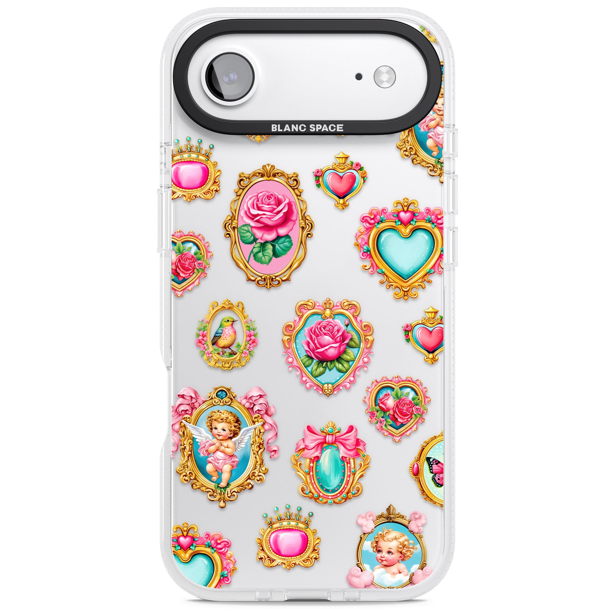 Angelcore Hearts Frames iPhone 17 Air Impact Air Clear Phone Case
