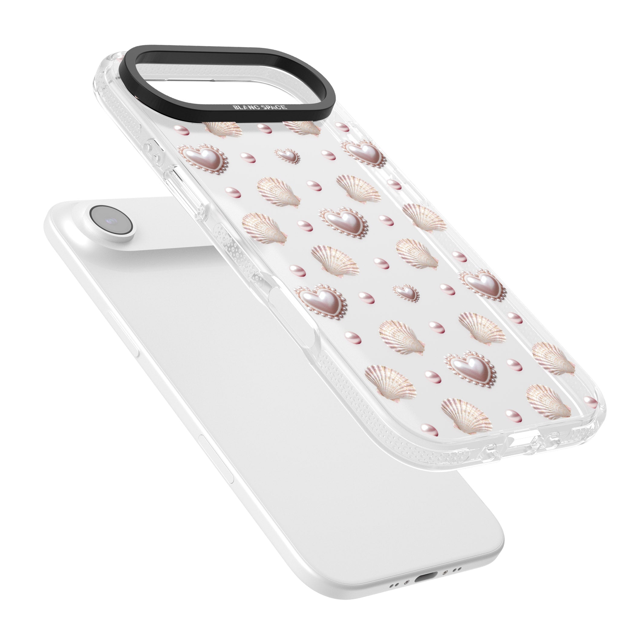 Pearl Hearts iPhone 17 Air Impact Air Clear Phone Case Colours