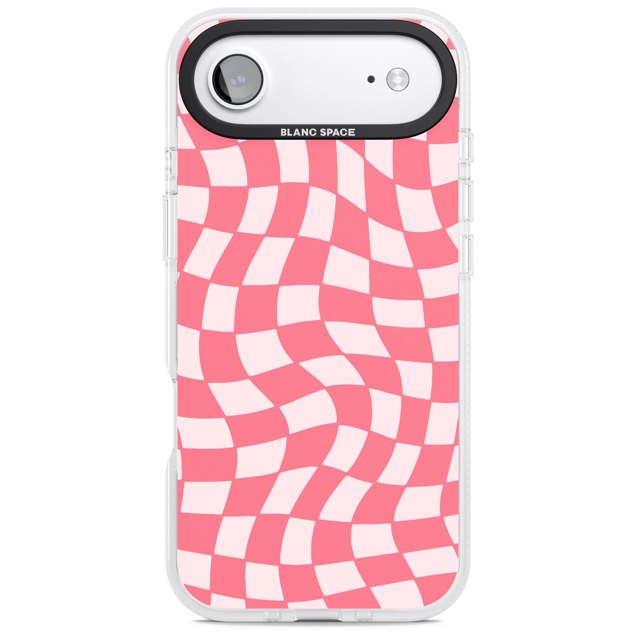 Pink Wavy Checked Pattern iPhone 17 Air Impact Air Clear Phone Case