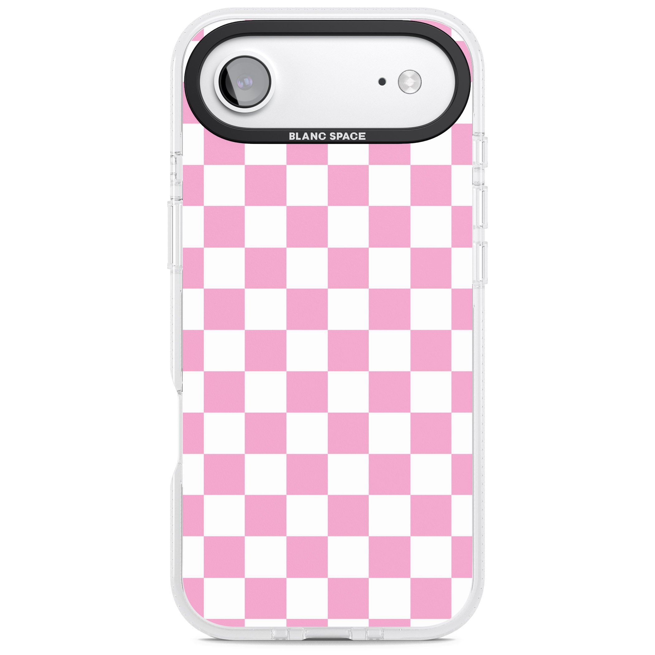 Pink Checkered iPhone 17 Air Impact Air Clear Phone Case