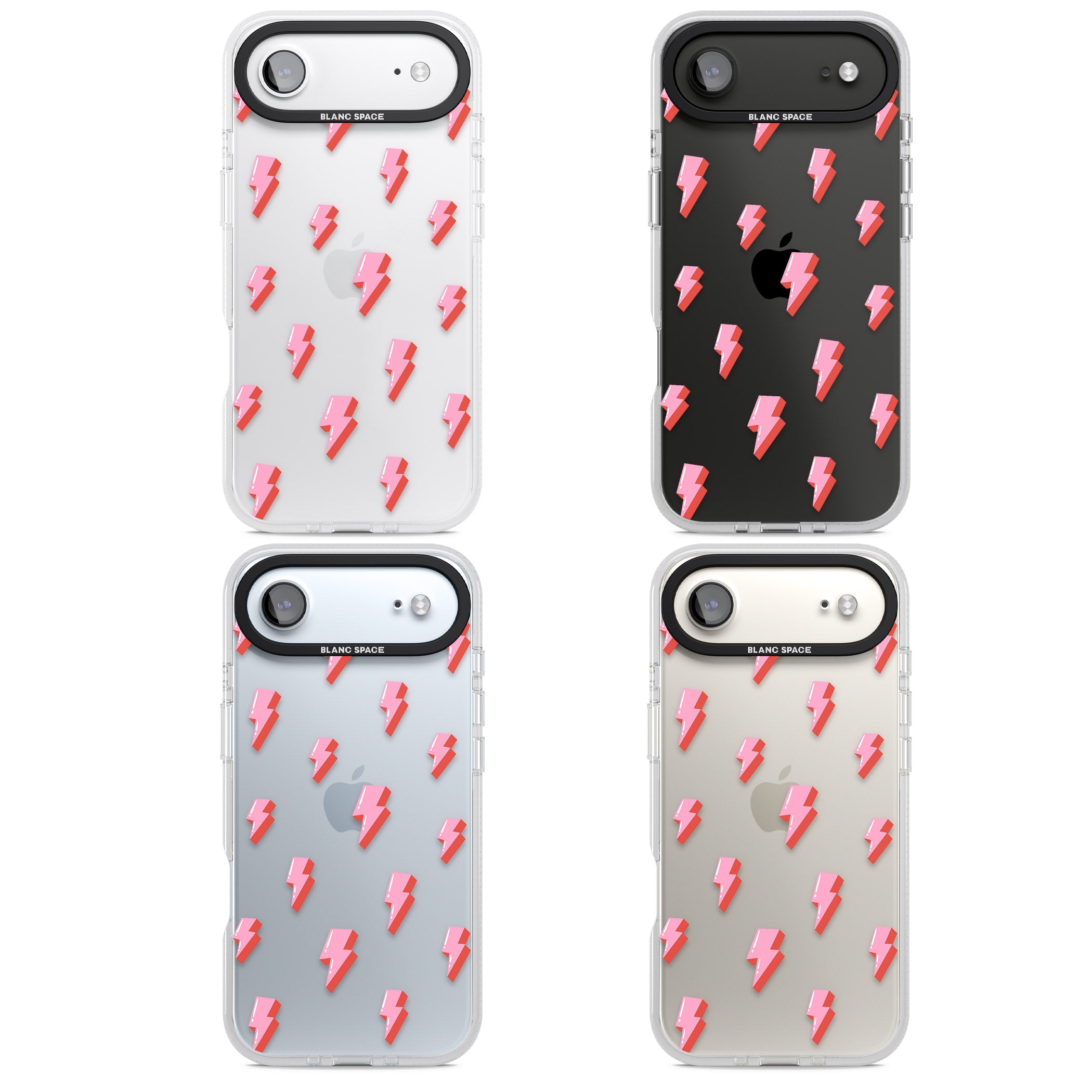 Pink Bolt Pattern iPhone 17 Air Impact Air Clear Phone Case APT Impact Protection