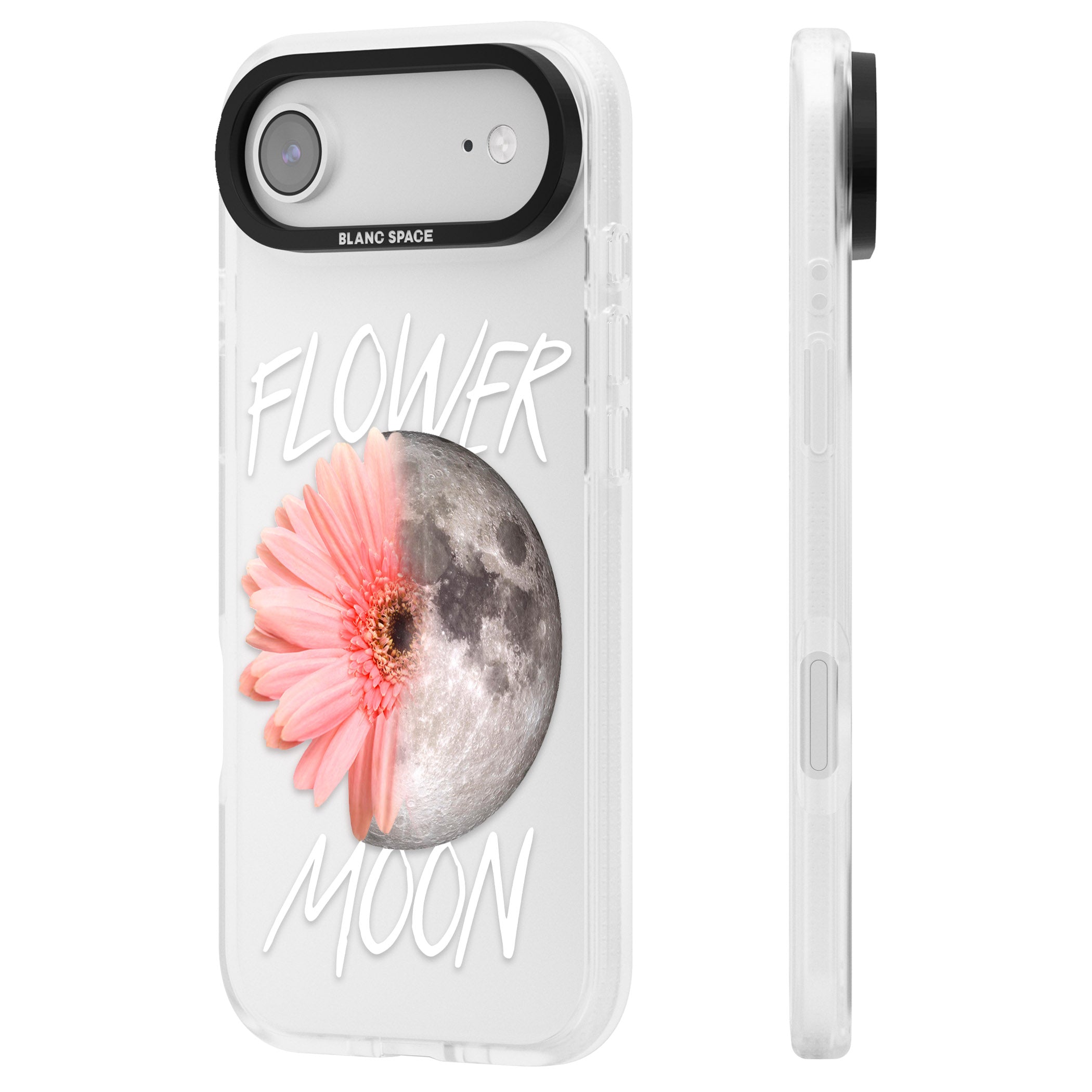 Flower Moon iPhone 17 Air Impact Air Clear Phone Case Side Profile