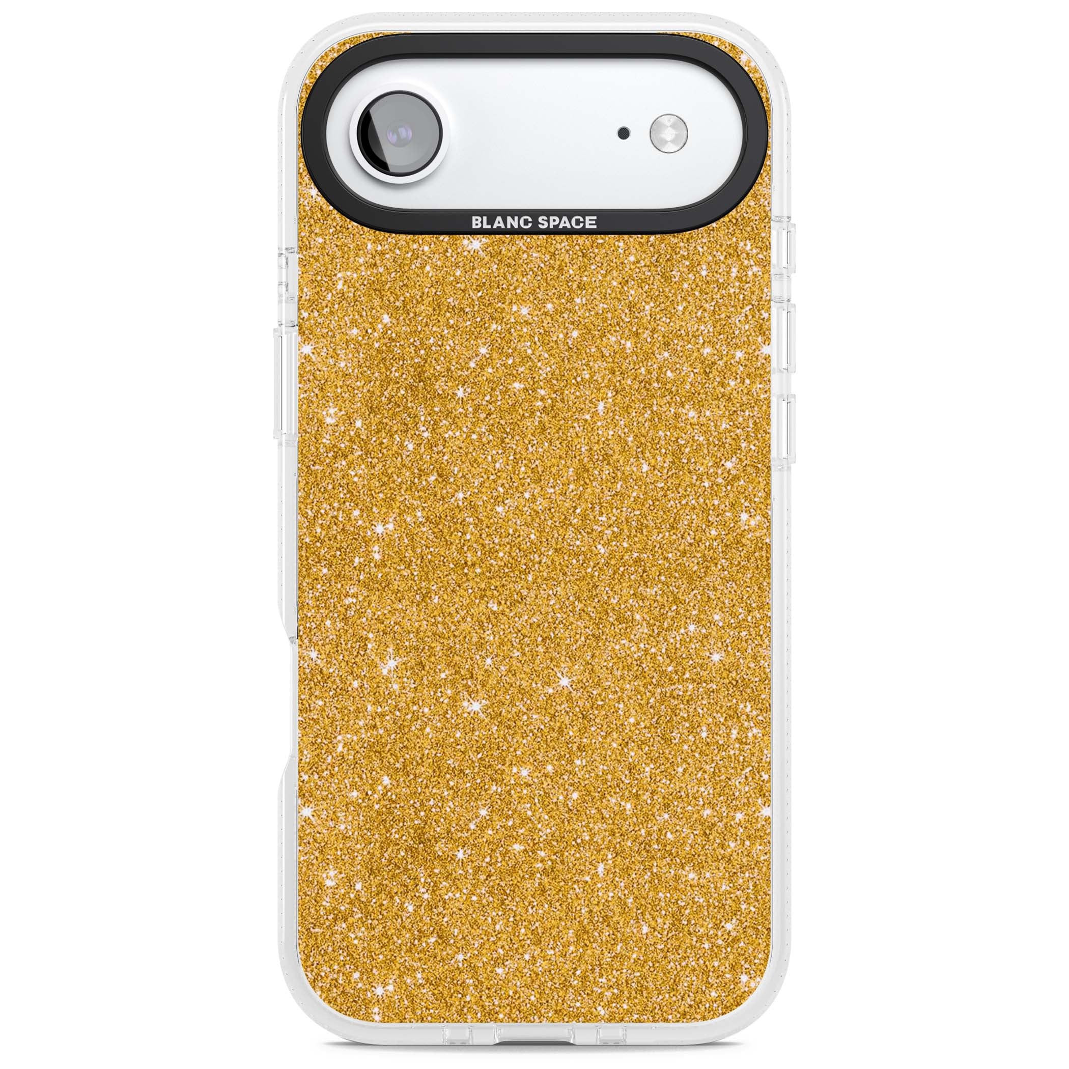 Gold Glitter gold glitter iPhone case featuring a shimmering sparkle wallpaper design in luxury gold | Clear Case Impact Air case for iPhone Air