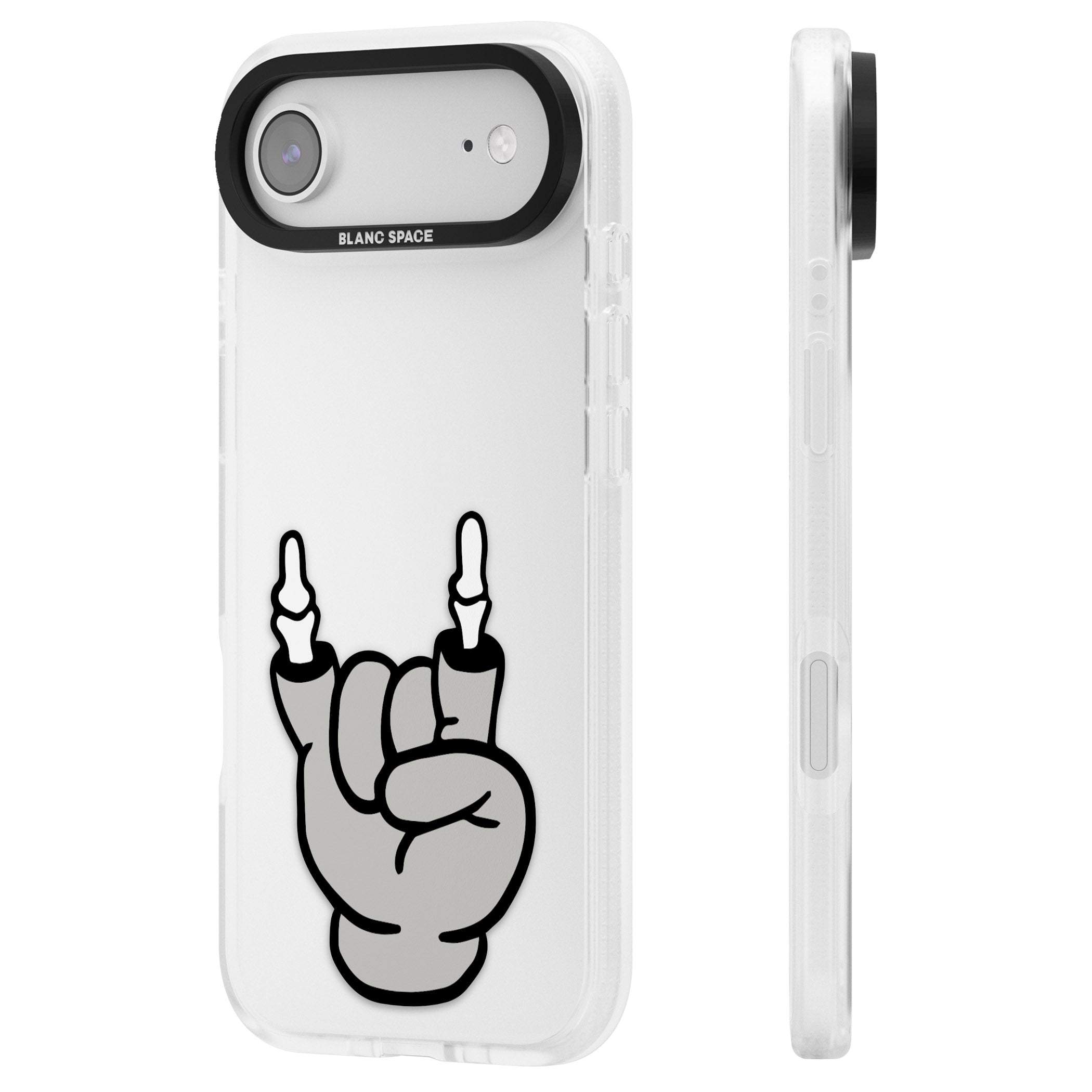 Rock 'Til You Drop iPhone 17 Air Impact Air Clear Phone Case Side Profile
