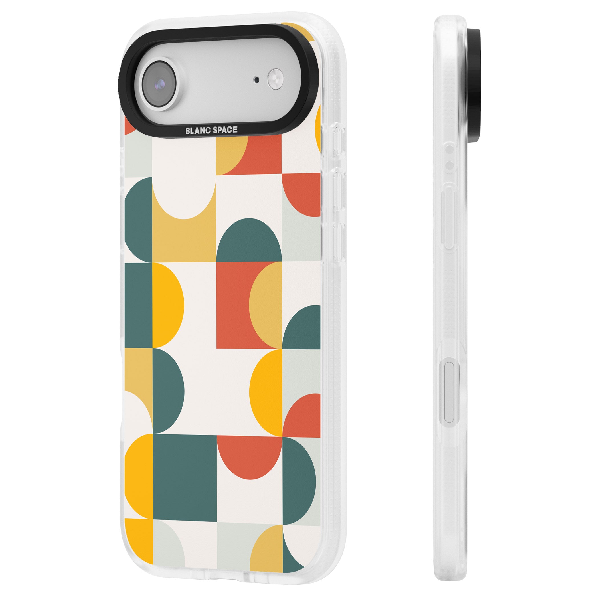 Retro Color Blocks iPhone 17 Air Impact Air Clear Phone Case Side Profile