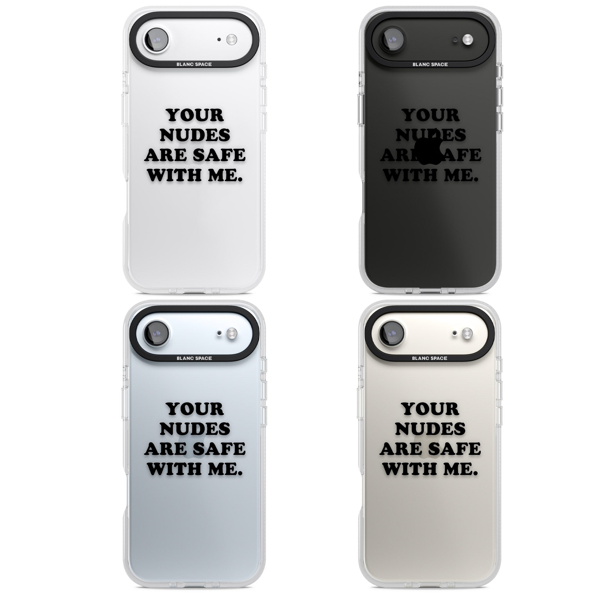 Your Nudes Are Safe Black iPhone 17 Air Impact Air Clear Phone Case APT Impact Protection