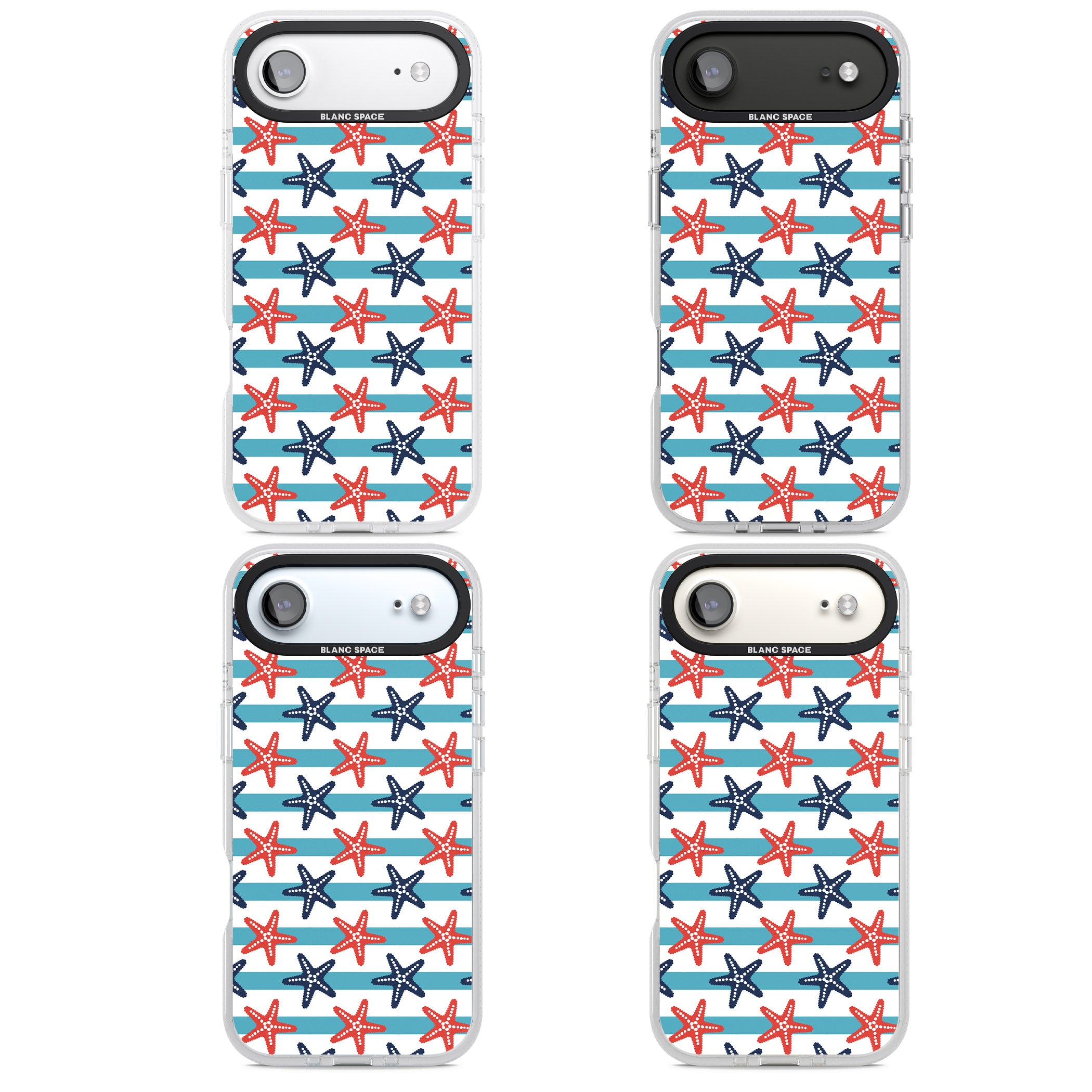 Nautical Starfish Stripe iPhone 17 Air Impact Air Clear Phone Case APT Impact Protection