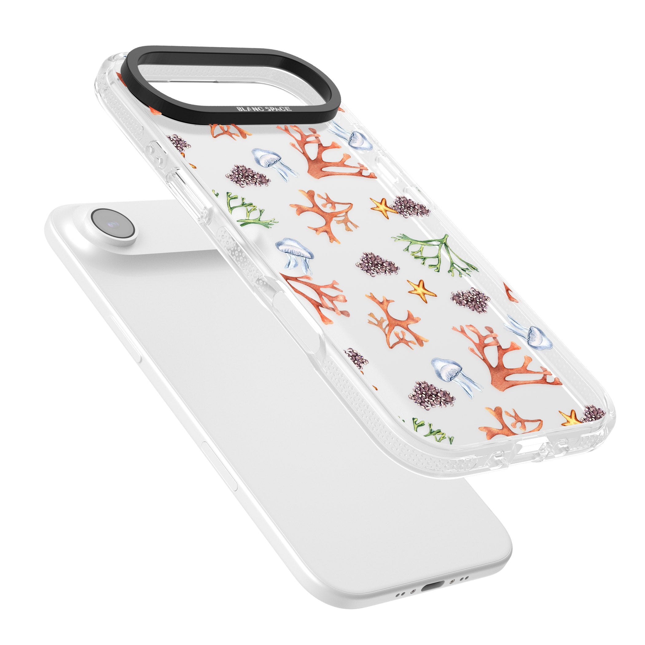 Coral & Jellyfish iPhone 17 Air Impact Air Clear Phone Case Colours