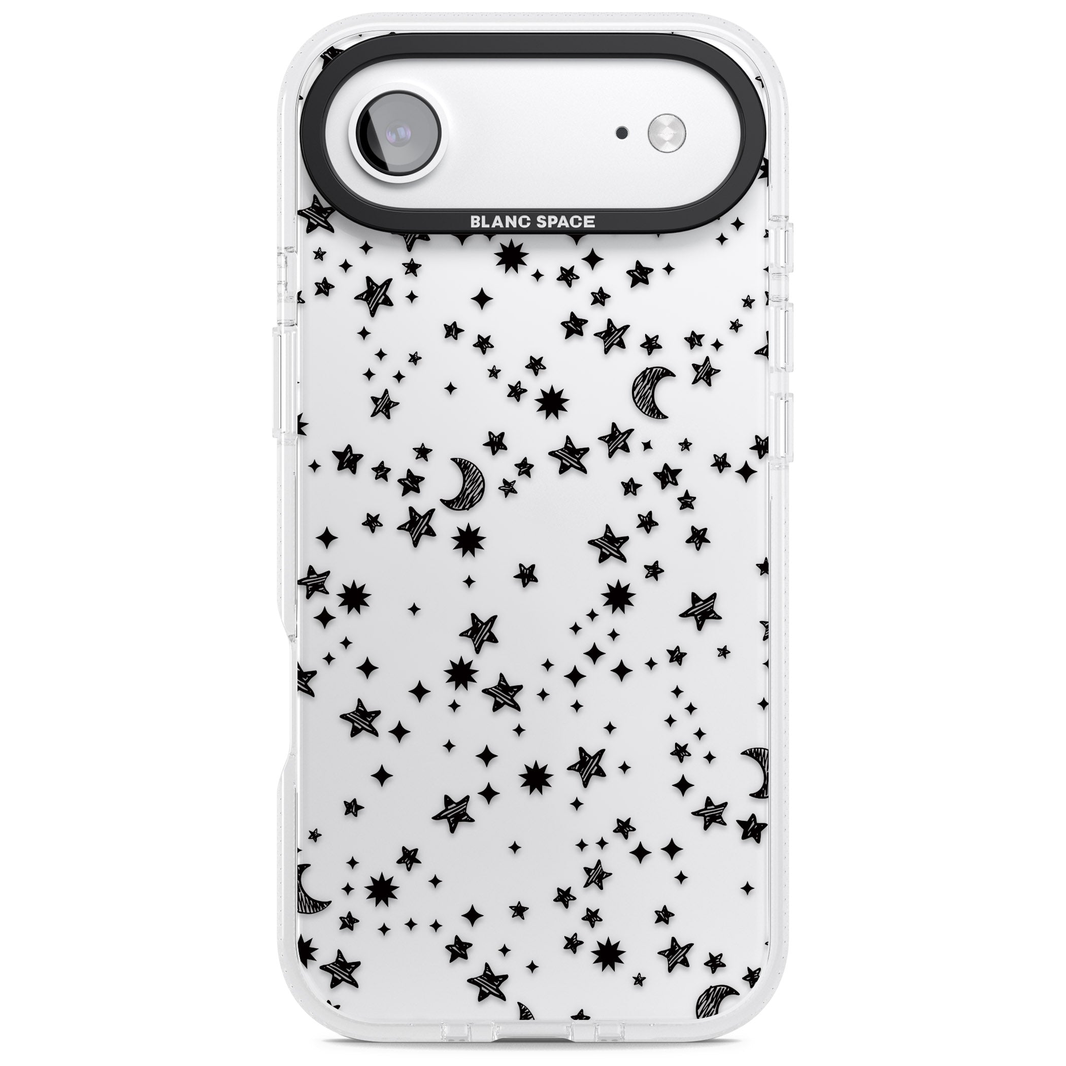 Black Cosmic Galaxy Pattern iPhone 17 Air Impact Air Clear Phone Case