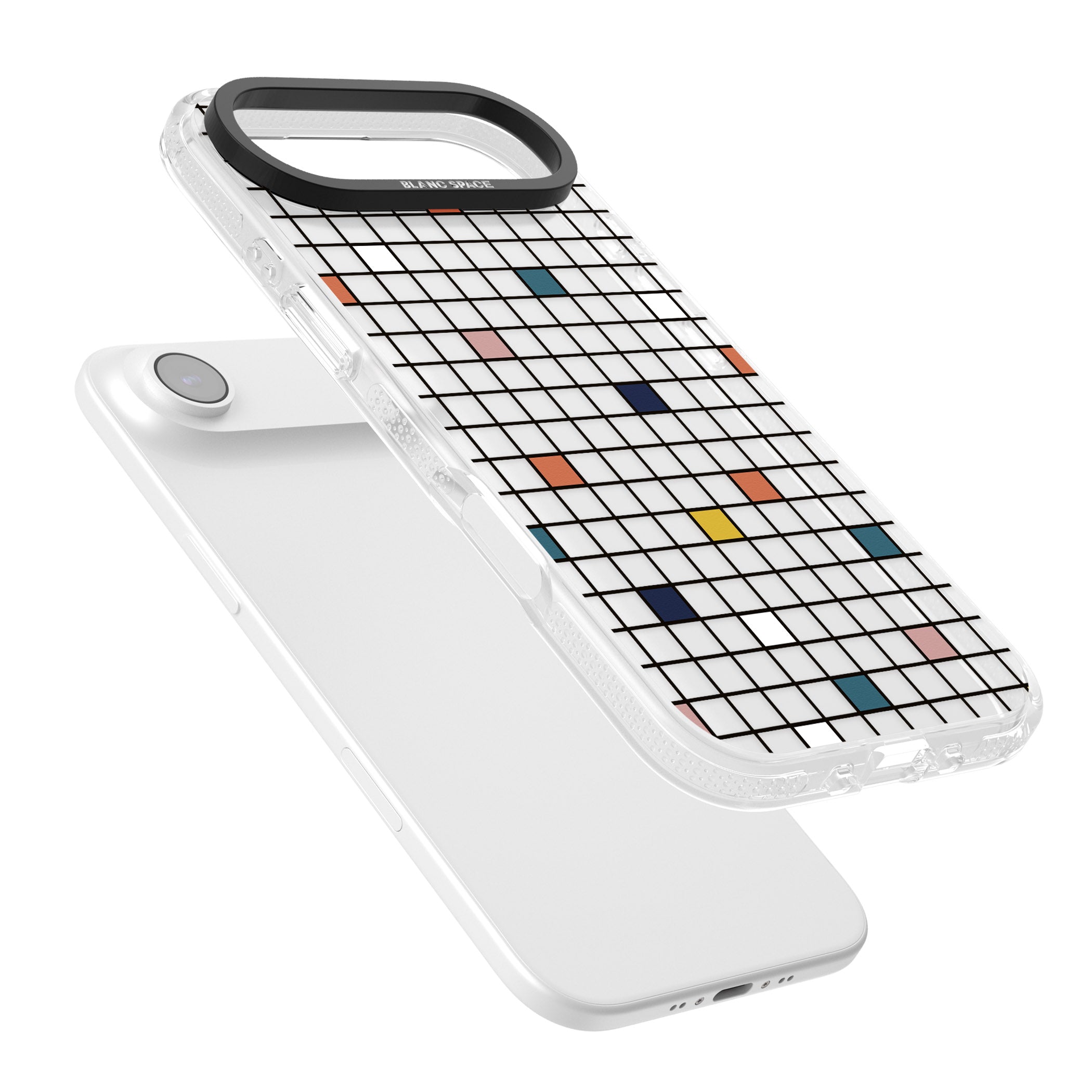Earthtone Clear Geometric Grid iPhone 17 Air Impact Air Clear Phone Case Colours