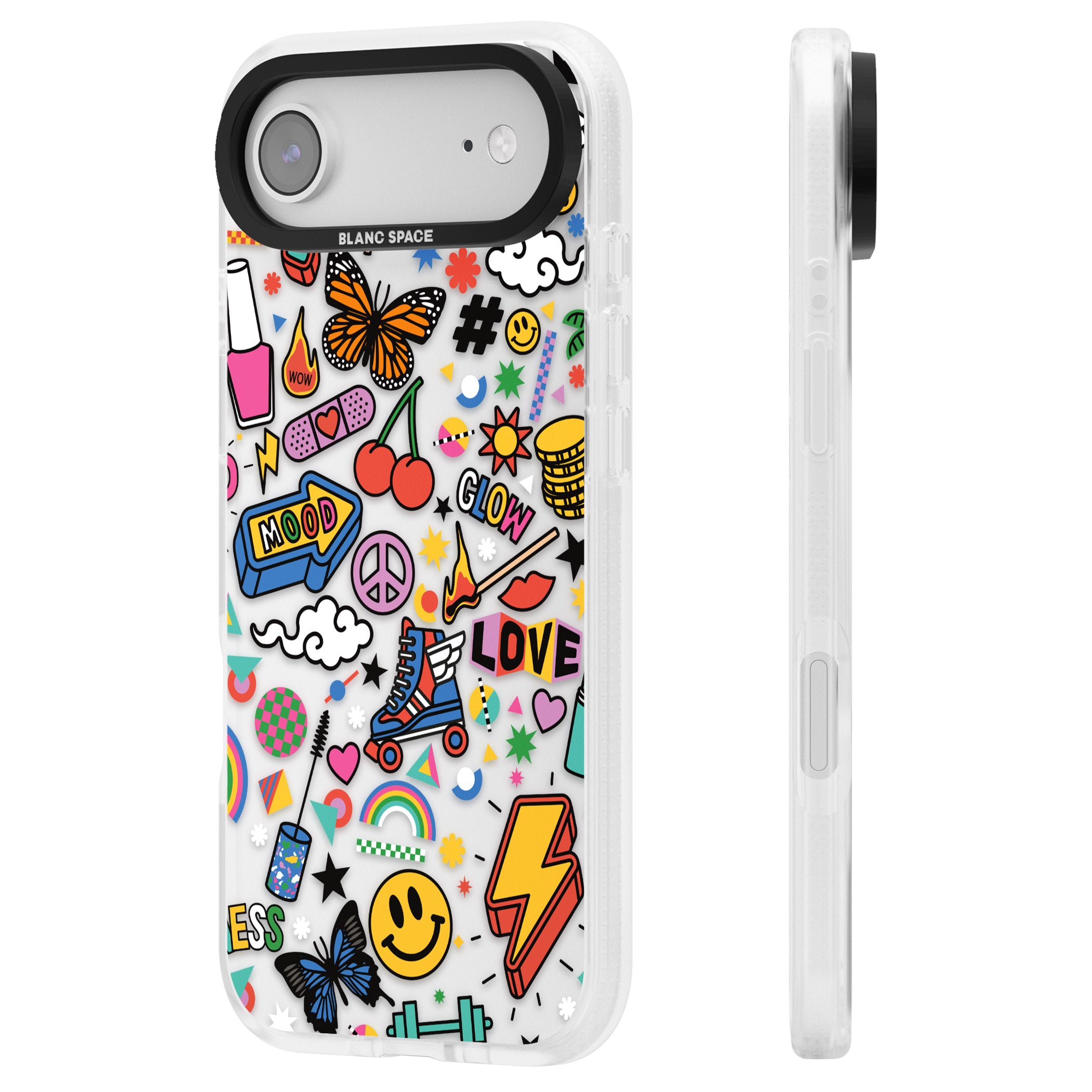 Electric Love iPhone 17 Air Impact Air Clear Phone Case Side Profile