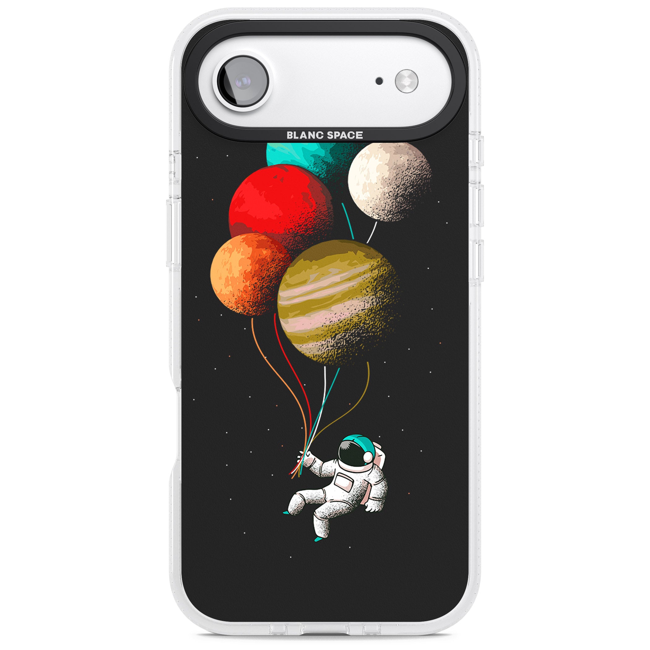 Astronaut Balloon Planets iPhone 17 Air Impact Air Clear Phone Case