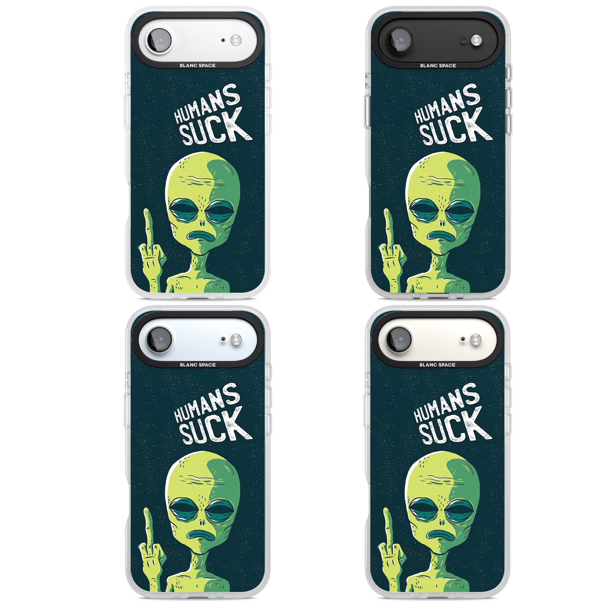 Humans Suck Alien iPhone 17 Air Impact Air Clear Phone Case APT Impact Protection