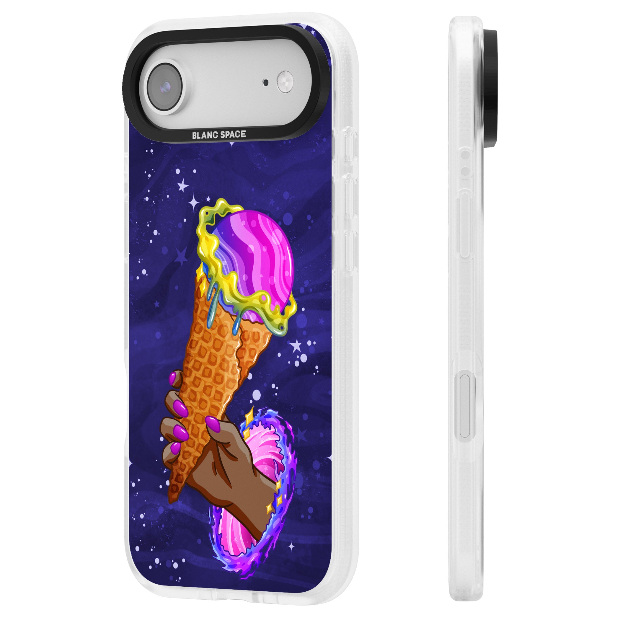 Interdimensional Ice Cream iPhone 17 Air Impact Air Clear Phone Case Side Profile