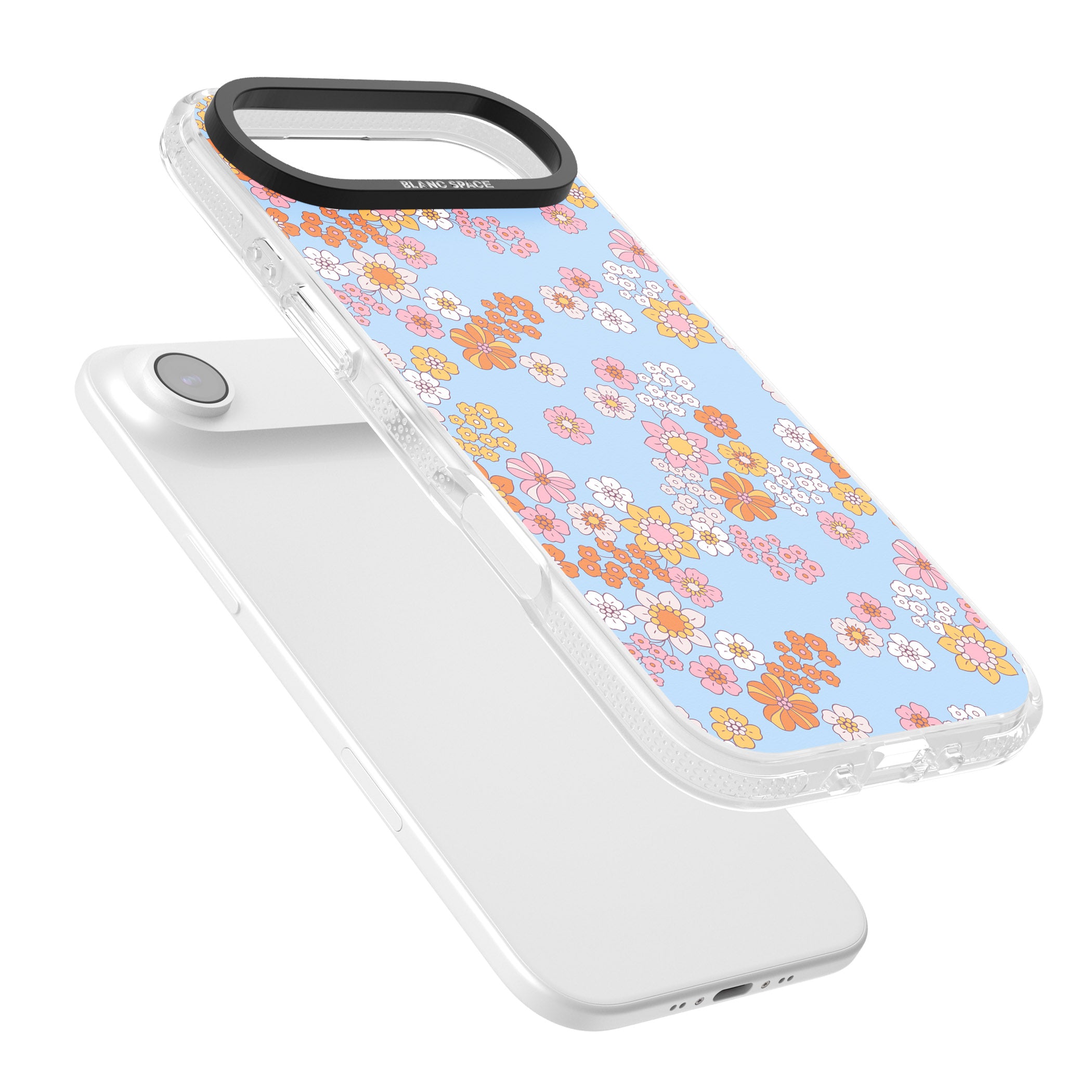 Lake Blue Flower Mix iPhone 17 Air Impact Air Clear Phone Case Colours