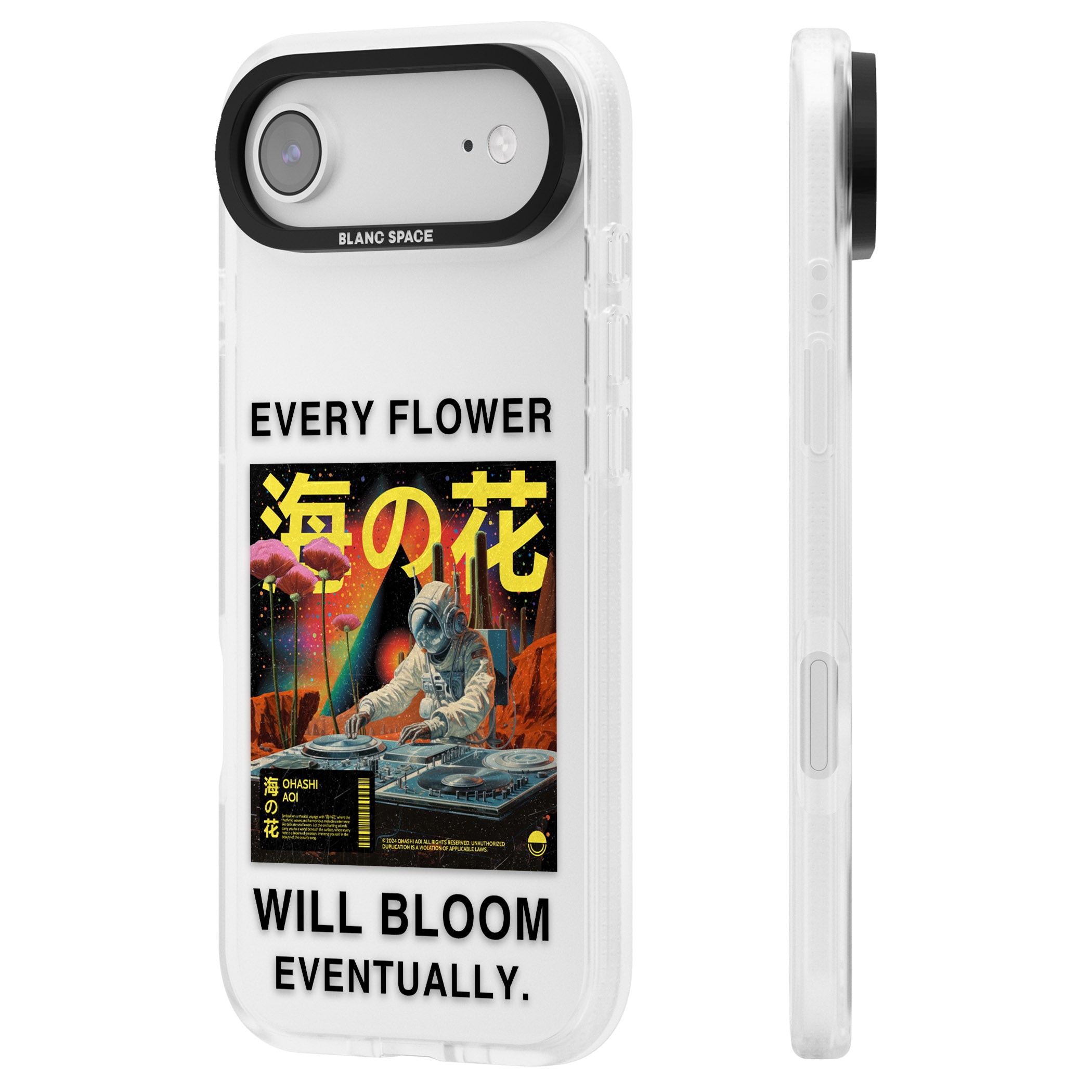 Every Flower Will Bloom Eventually iPhone 17 Air Impact Air Clear Phone Case Side Profile