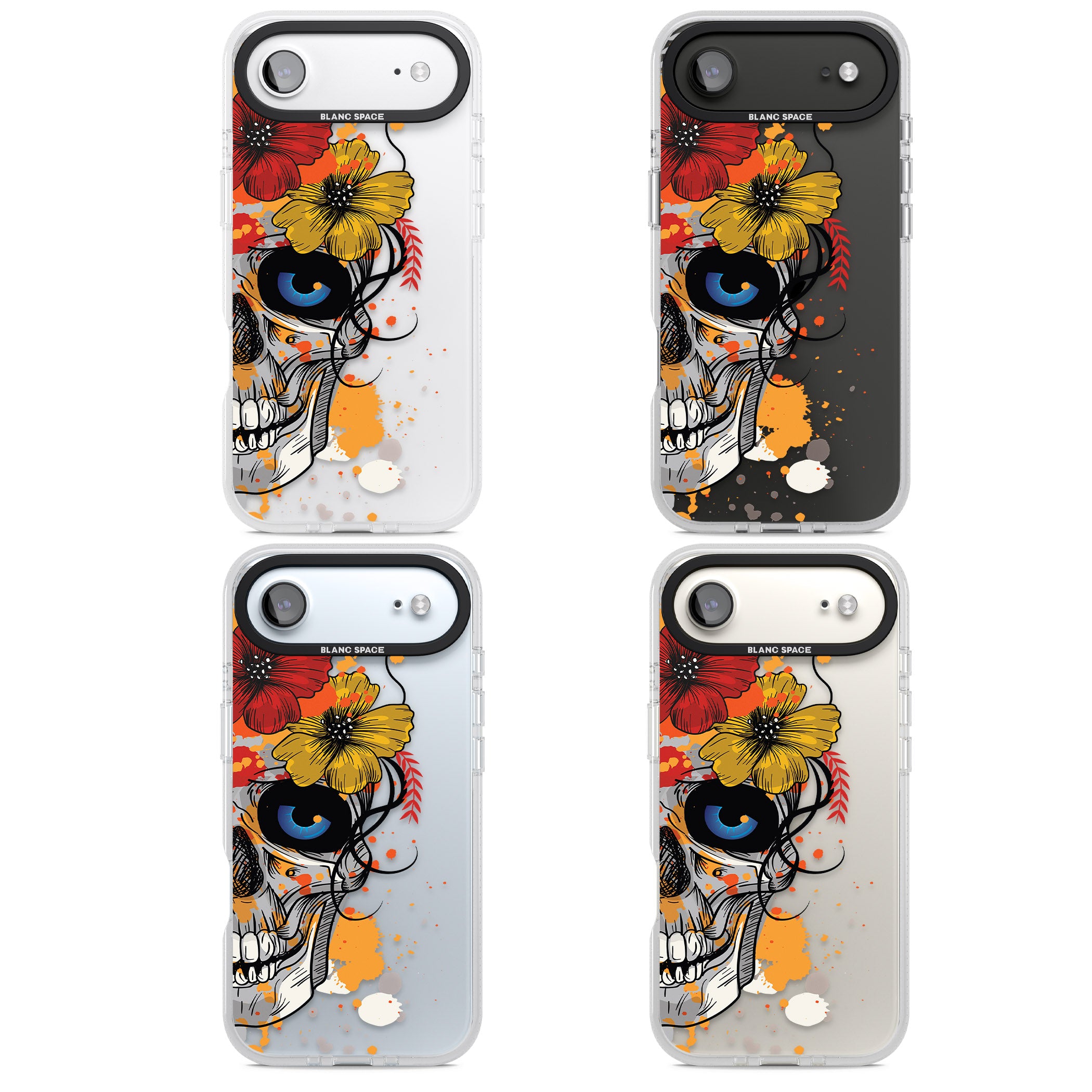 Sugar Skull Flowers iPhone 17 Air Impact Air Clear Phone Case APT Impact Protection