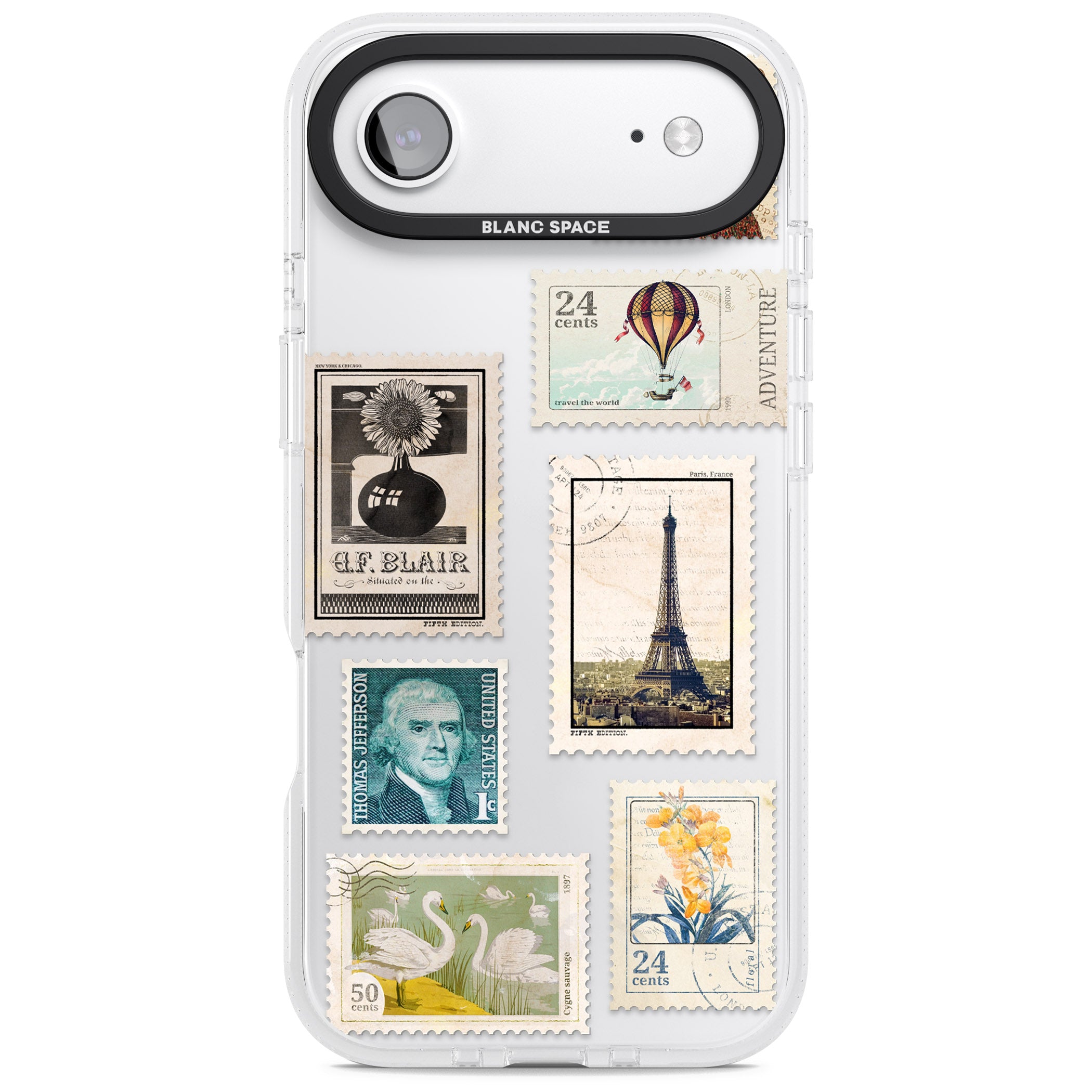 Vintage Stamps iPhone 17 Air Impact Air Clear Phone Case