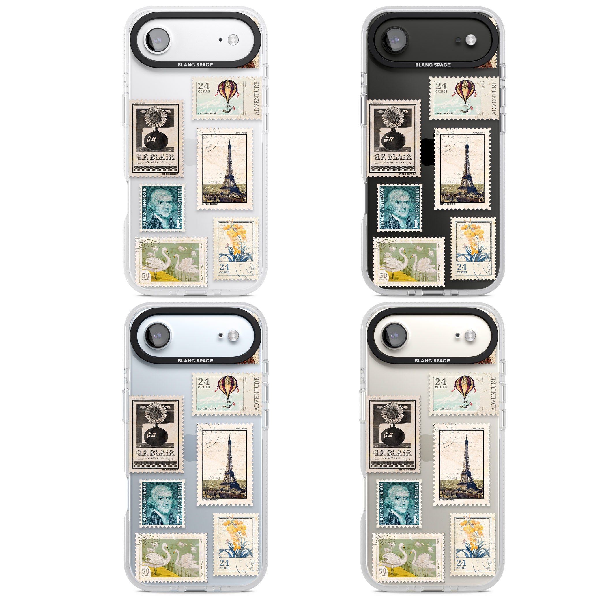 Vintage Stamps iPhone 17 Air Impact Air Clear Phone Case APT Impact Protection