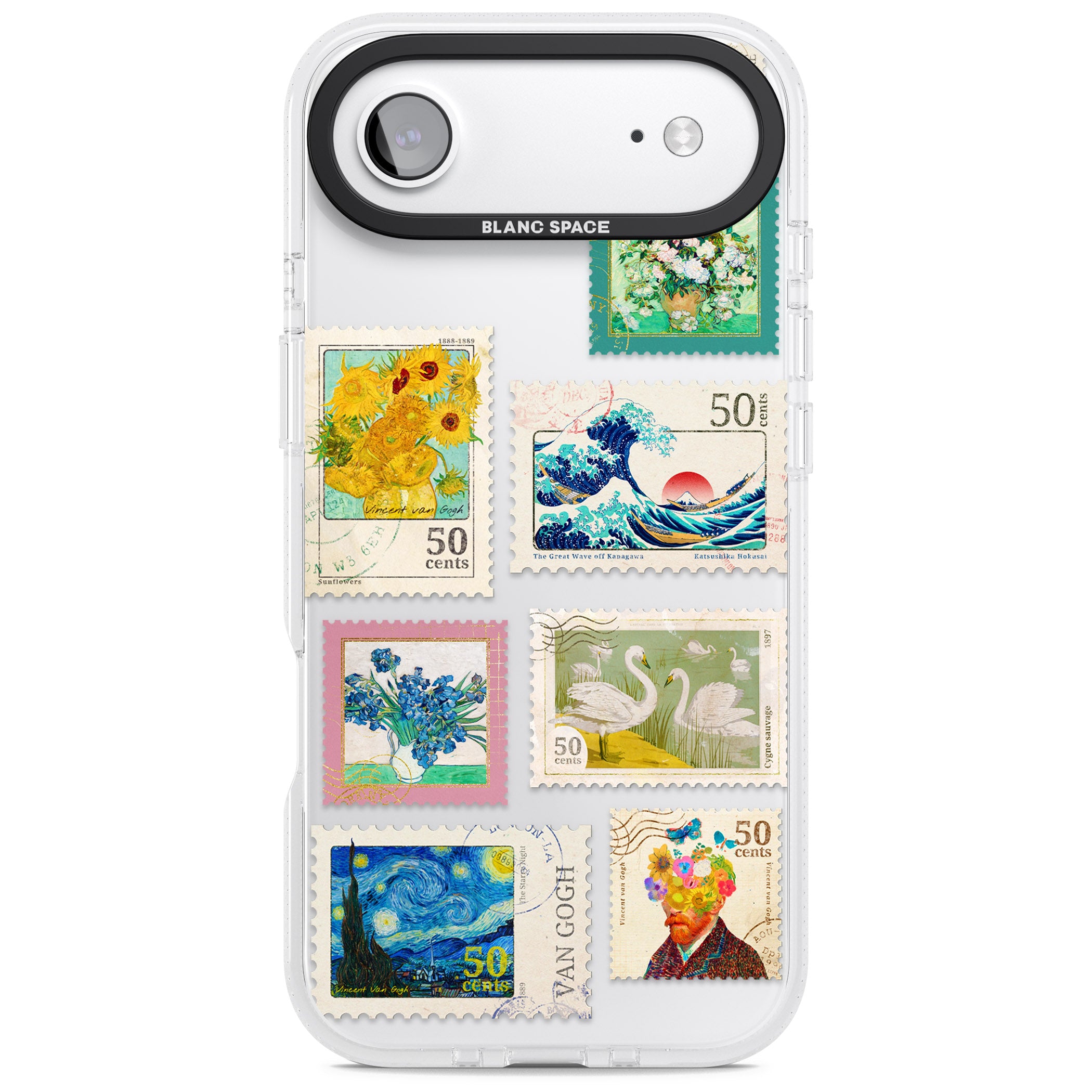 Vintage Art Stamps iPhone 17 Air Impact Air Clear Phone Case