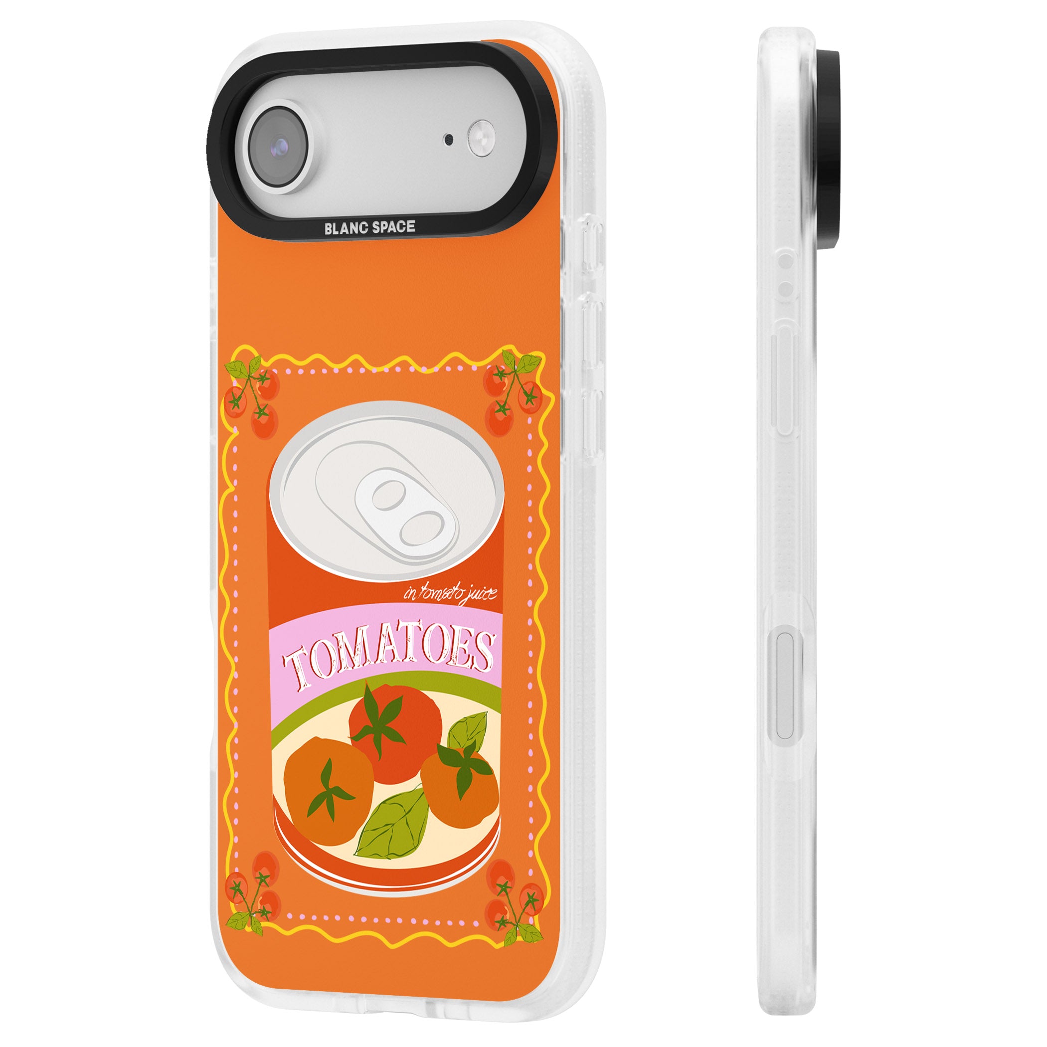 Tomato Soup Can iPhone 17 Air Impact Air Clear Phone Case Side Profile